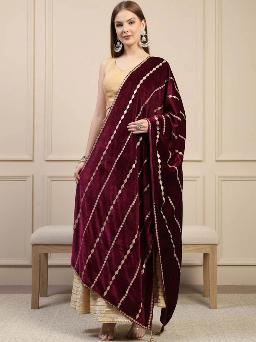 KALINI Velvet Dupatta with Gotta Patti-picture-41