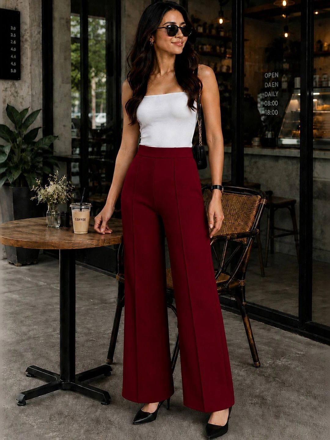HERE&NOW Women Relaxed Easy Wash Trousers-picture-52