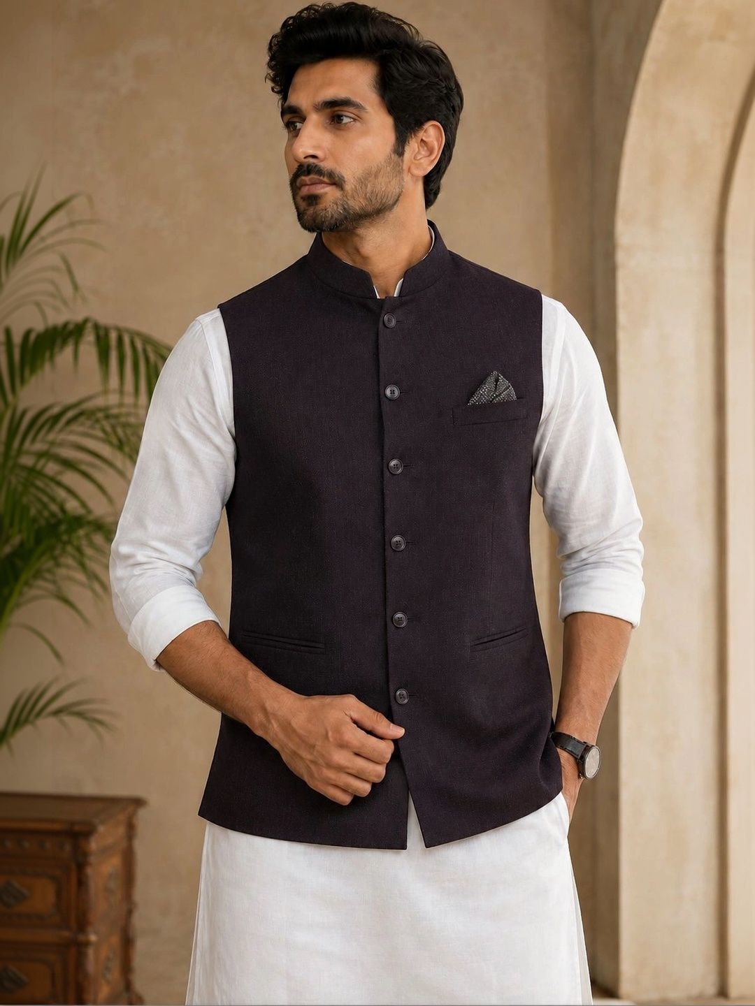 INVICTUS Woven Design Nehru Jackets-picture-19