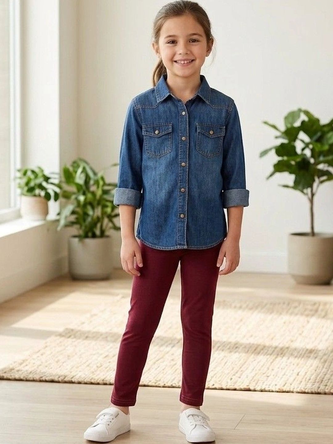 BAESD Girls Pure Cotton Ankle Length Leggings-picture-24