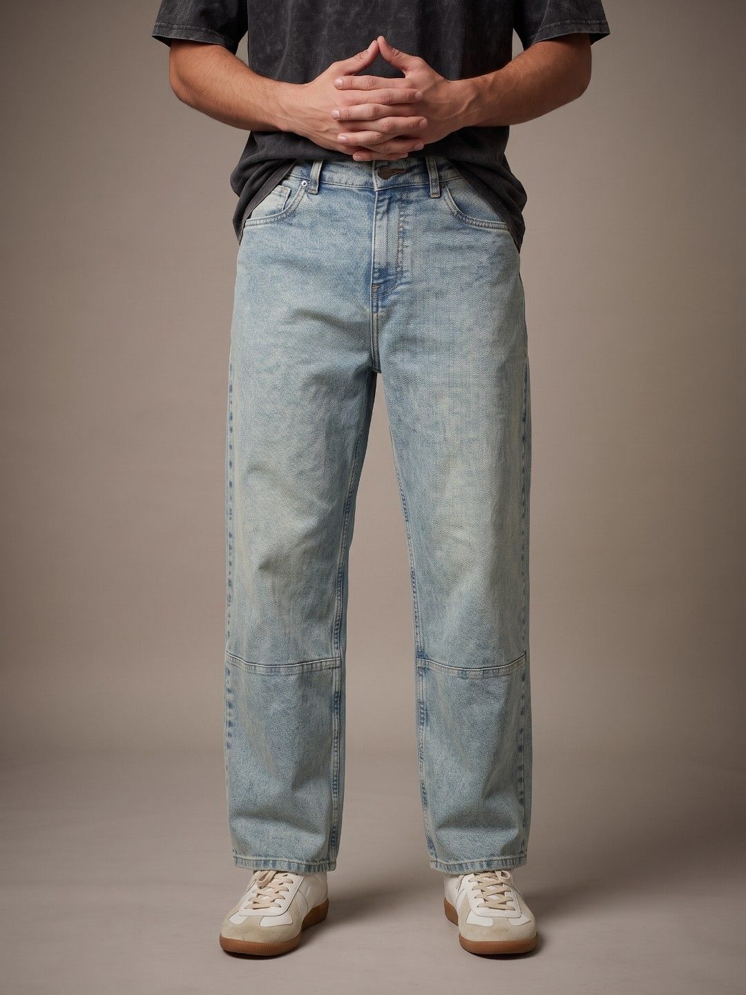 glitchez Men Barrel Fit Heavy Fade Stretchable Jeans-image-21