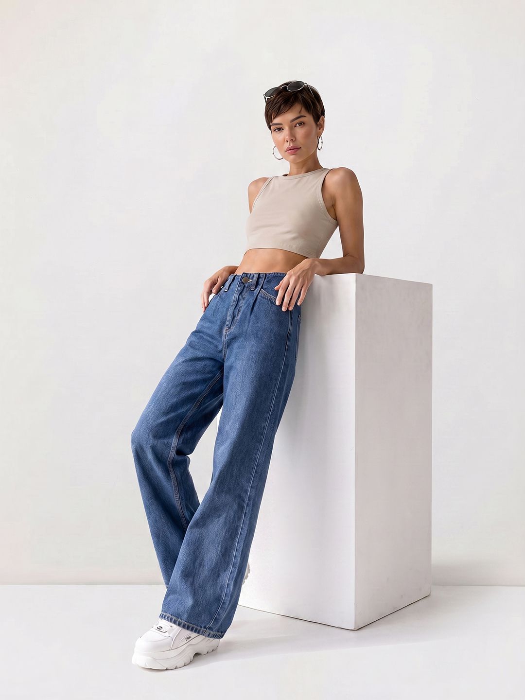 The Roadster Life Co. Women Wide Leg Pure Cotton Jeans-picture-34