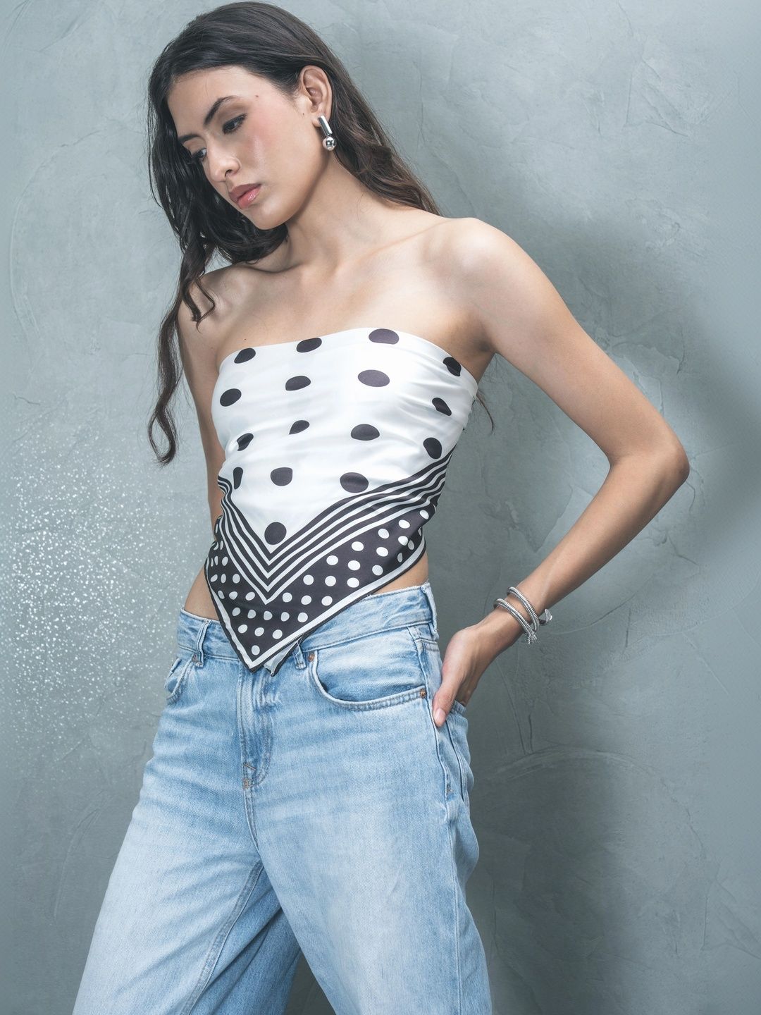 COLOR CAPITAL Polka Dot Print Bralette Crop Top-picture-18