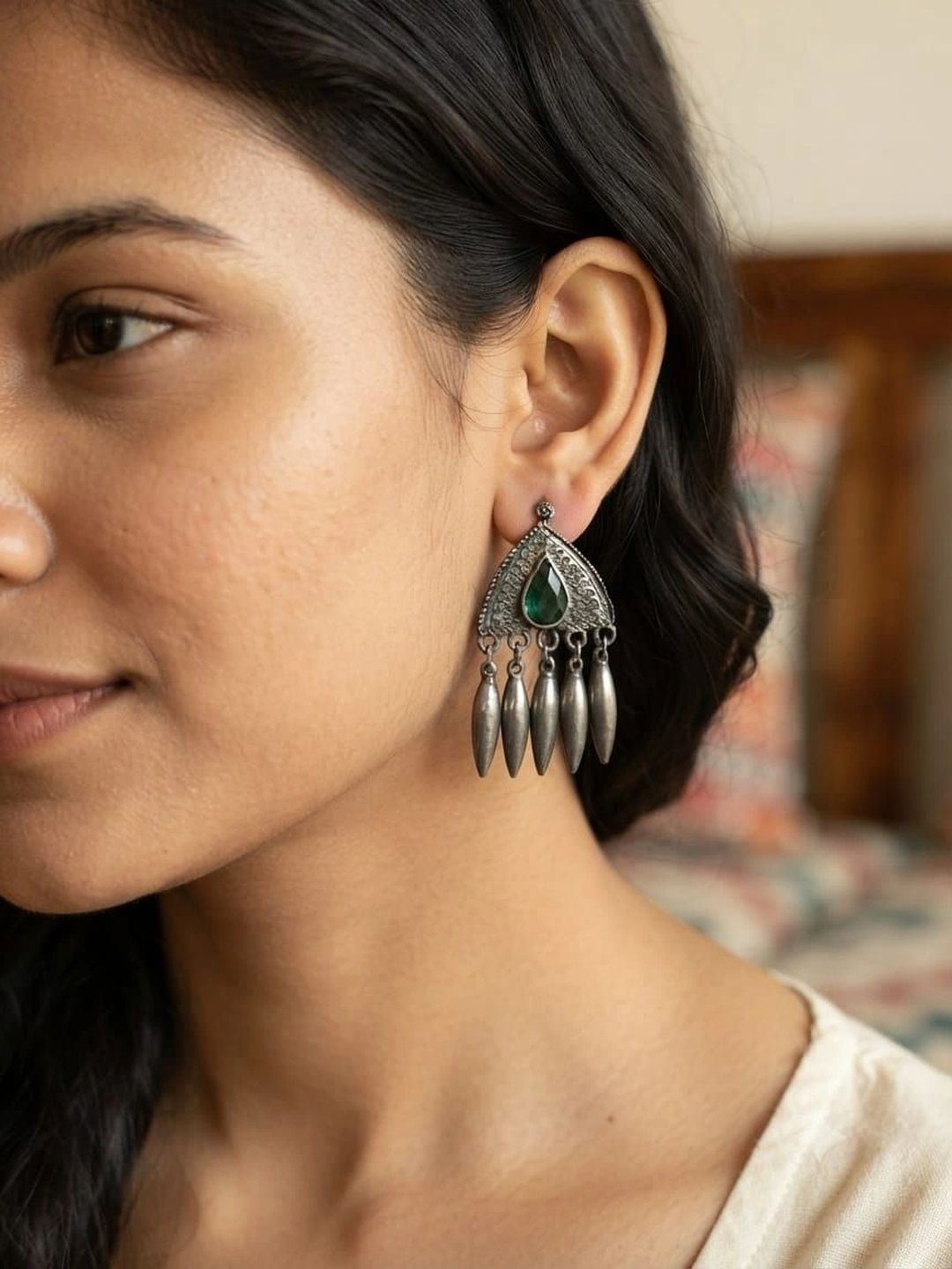KHANNAK Geometric Drop Earrings-image-23