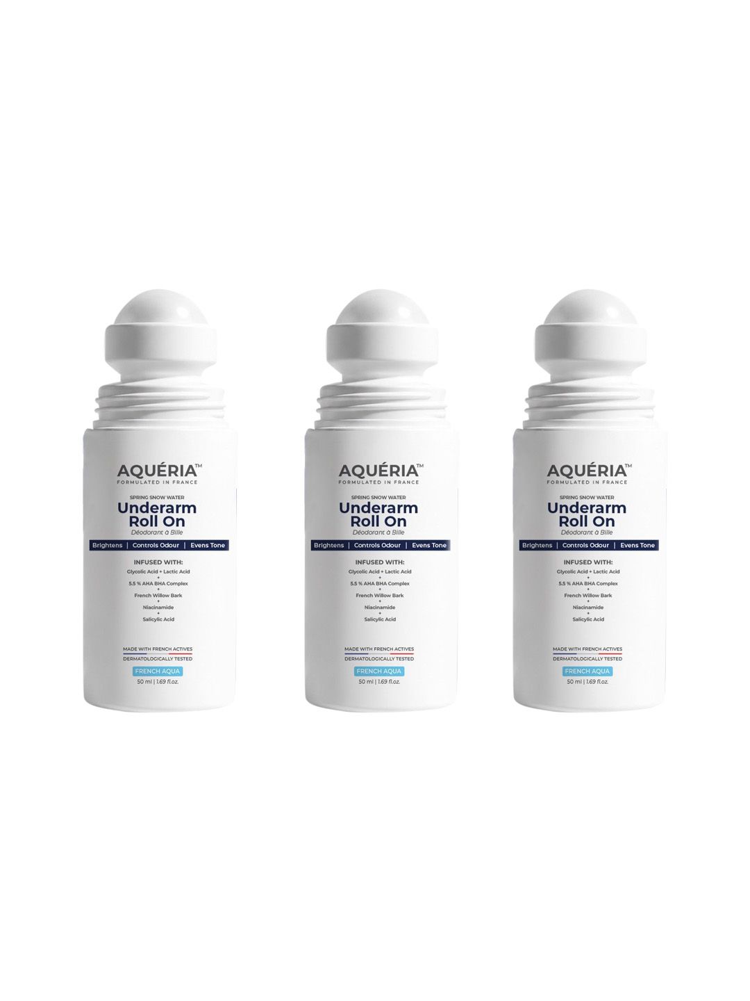 Aqueria Set Of 3 Under Arm Roll On - 50 ml Each-picture-43