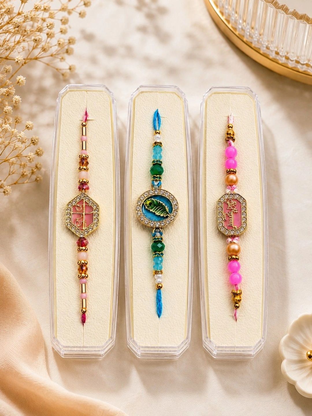 Anouk Set Of 3 Rakhi Gift Set-picture-42