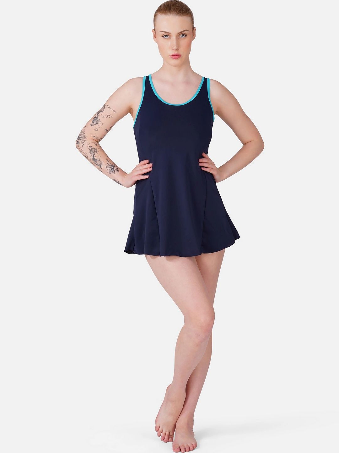 BADMAD Colourblocked Round Neck Swimming Dress-picture-1