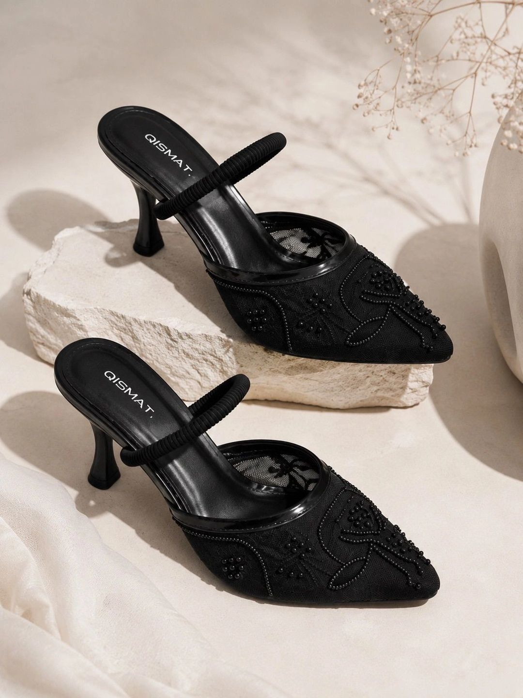Qismat Embellished Ethnic Slim Heeled Mules-picture-13