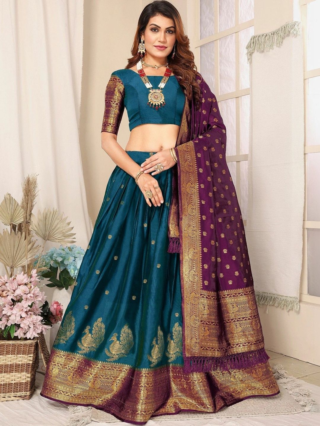 Kinjhit Fashion Unstitched Lehenga & Blouse With Dupatta-picture-56