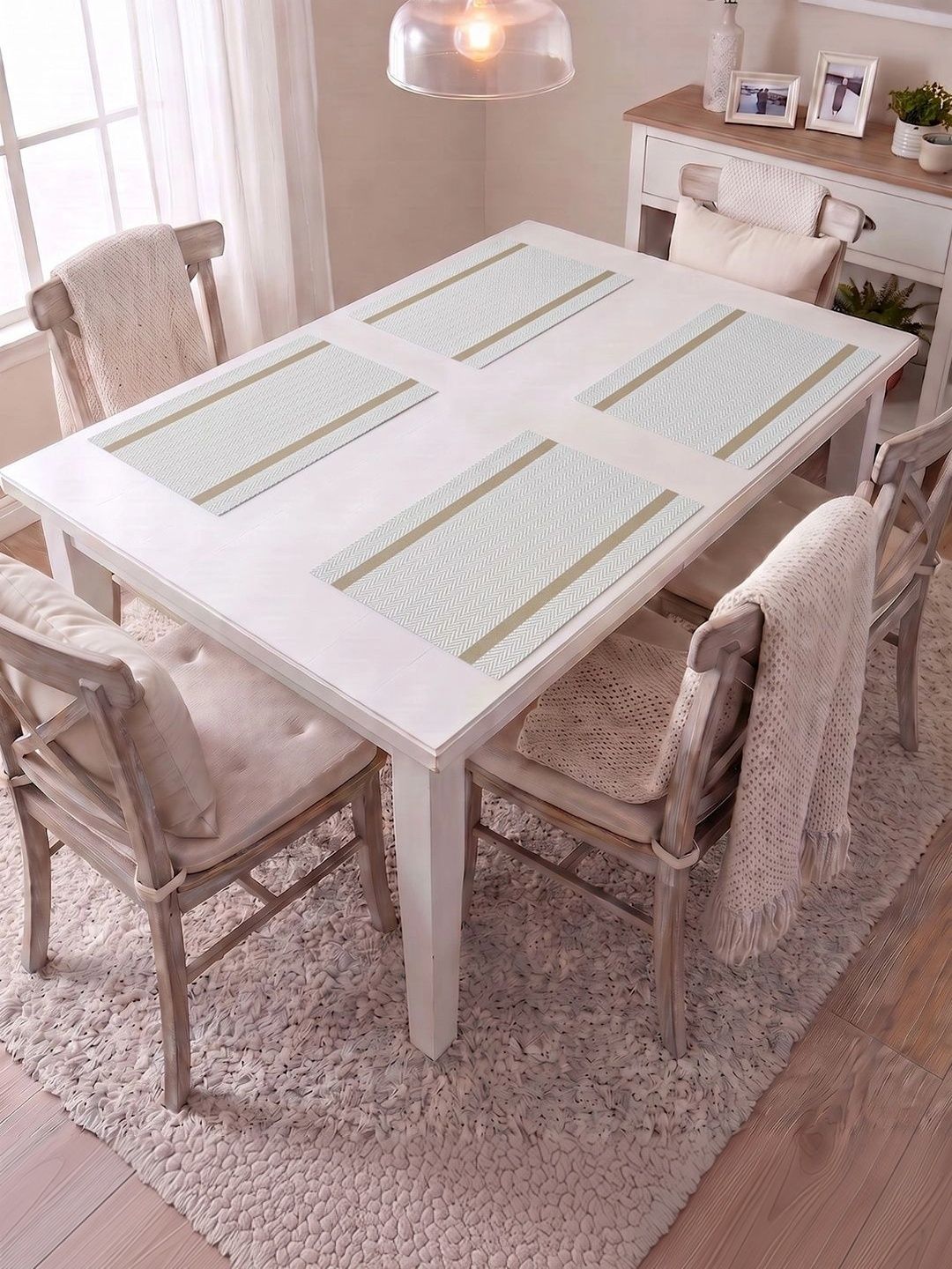 Myntra Elegant Homes 4-Pcs Beige Printed Rectangle Table Placemats-picture-13