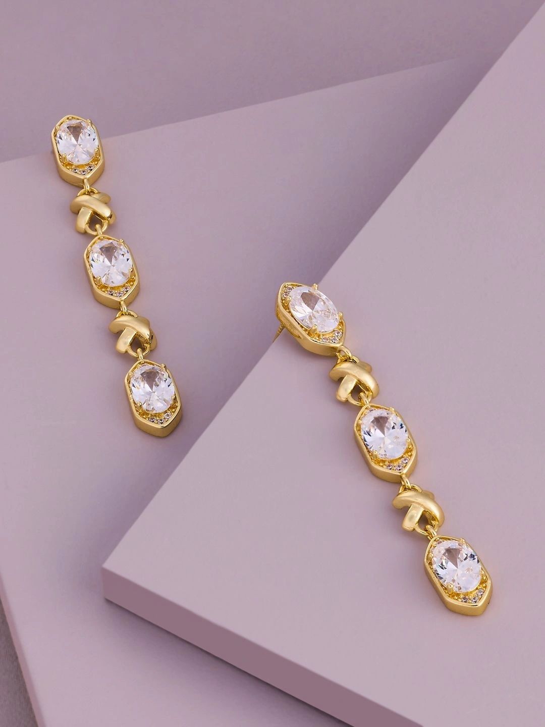Kushal's Fashion Jewellery Geometric Drop Earrings-picture-35