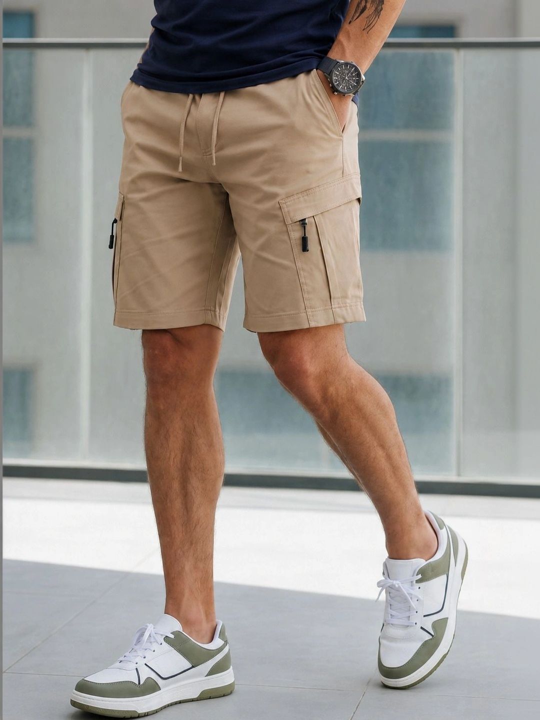 VEIRDO Men Loose Fit Cargo Shorts-picture-42