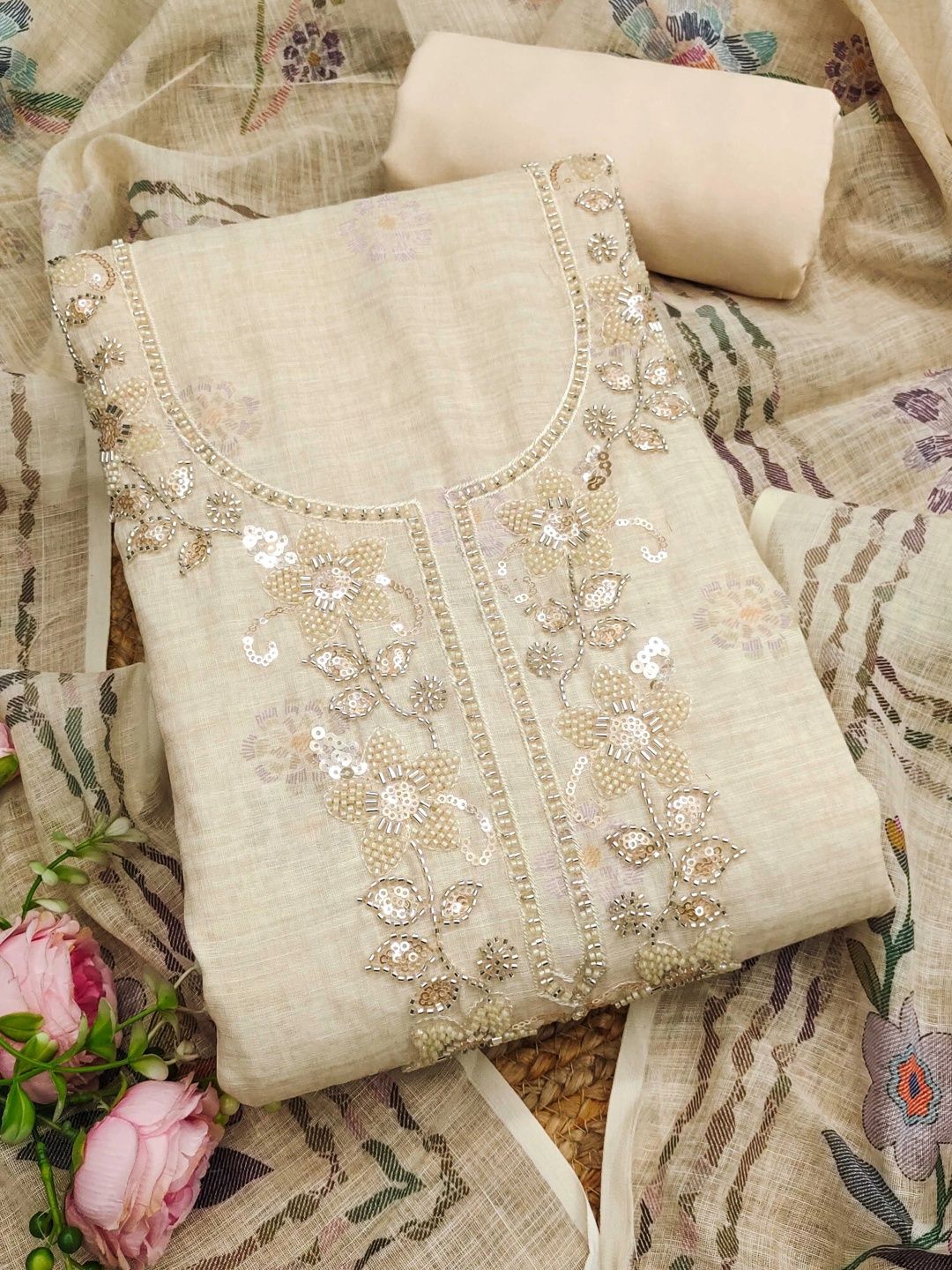 Maroosh Embellished Unstitched Dress Material-picture-21