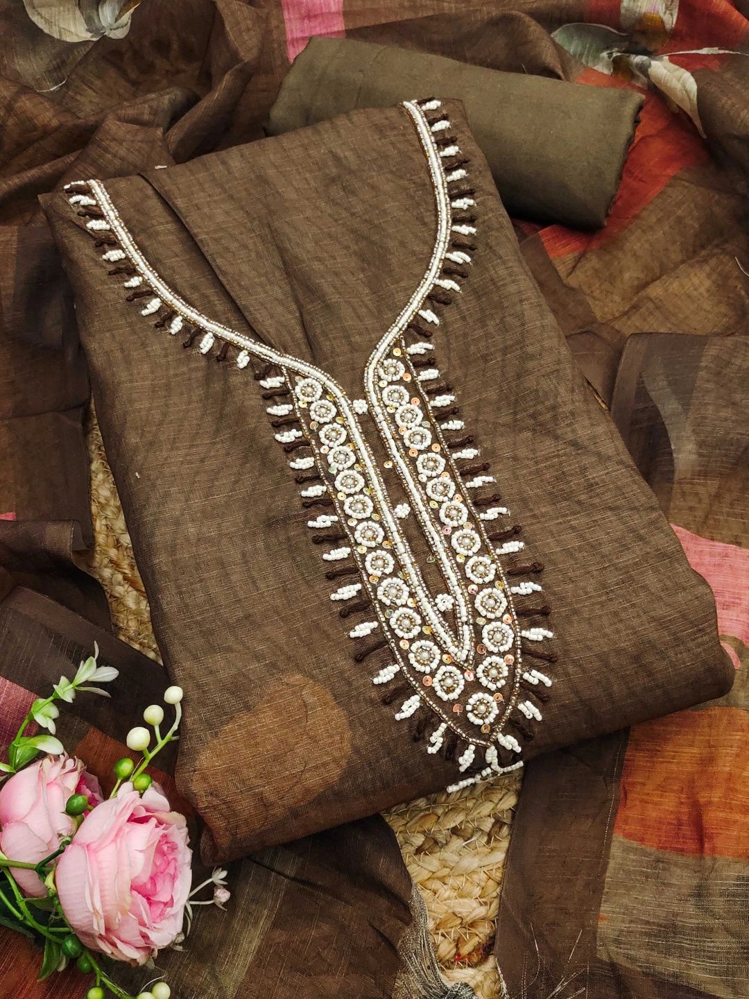 Maroosh Embellished Unstitched Dress Material-picture-21