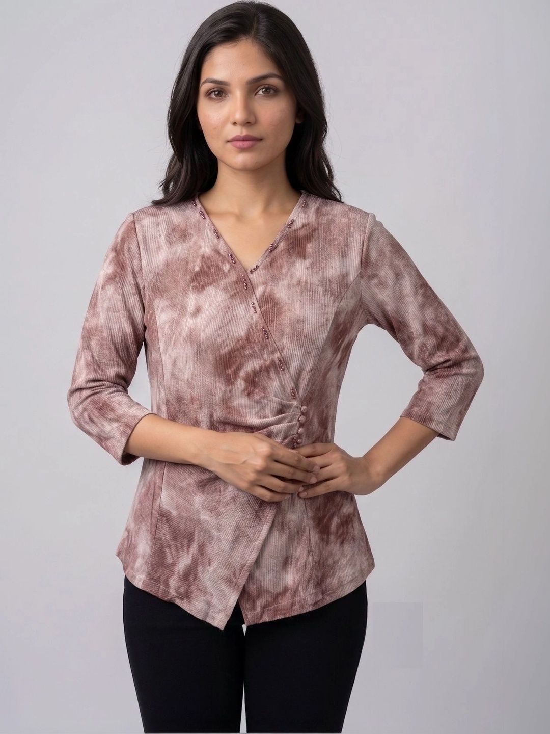 MASK Tie and Dye Cotton Wrap Top-picture-38