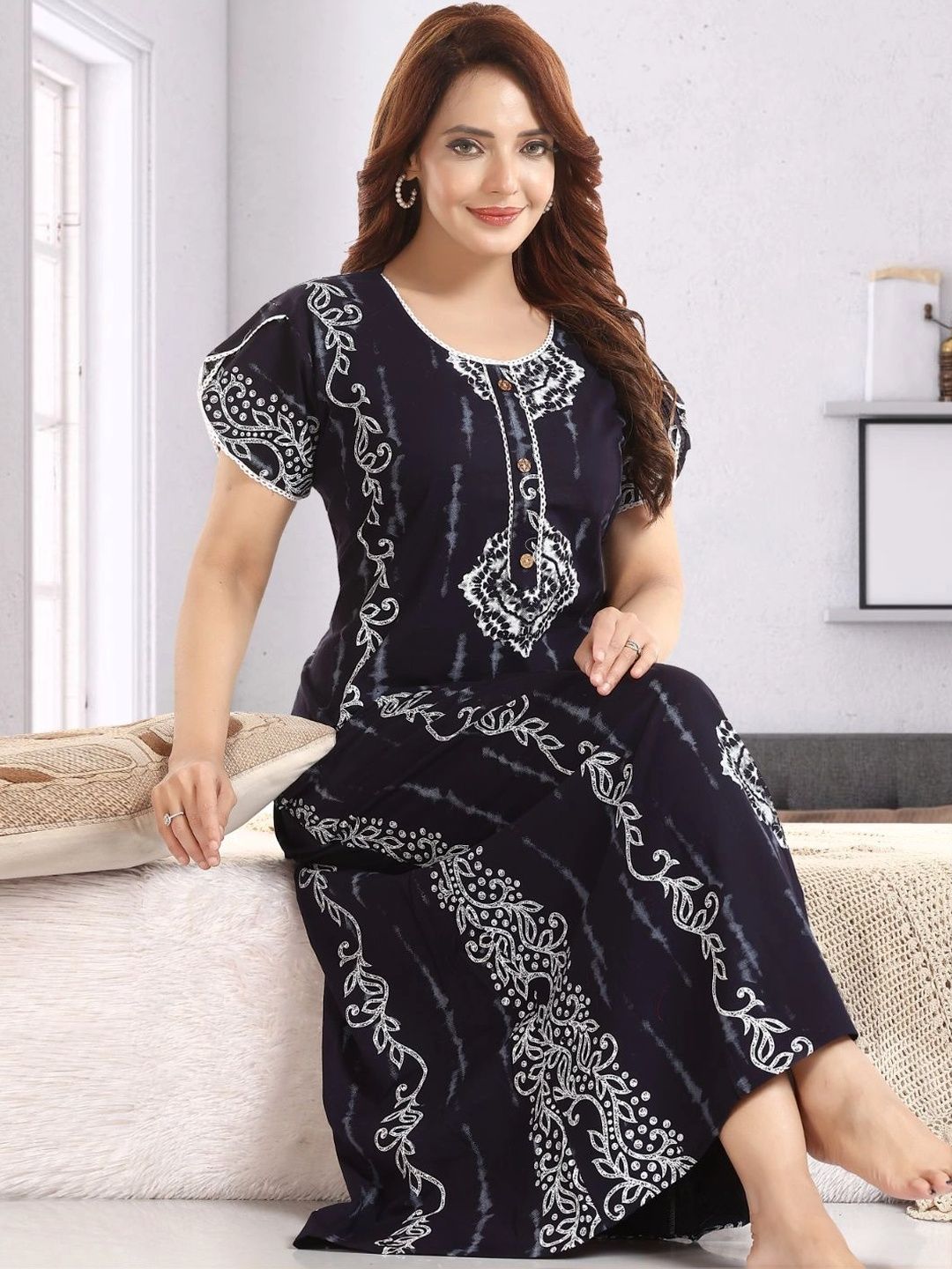 TRUNDZ Printed Maxi Nightdress-image-37