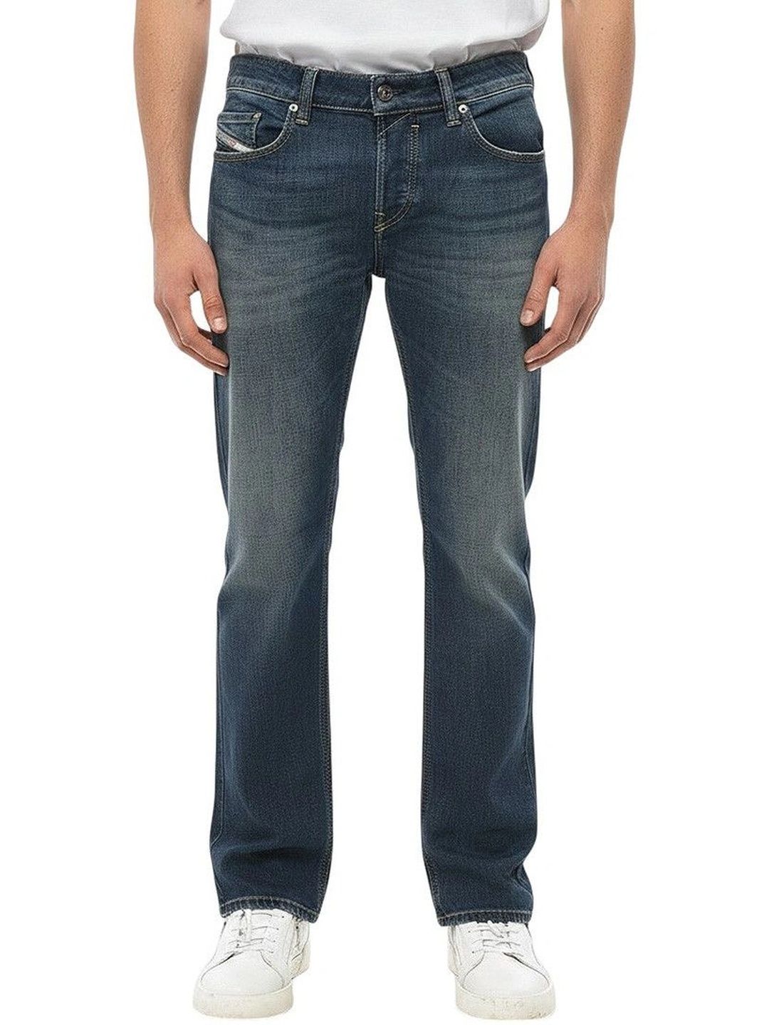 DIESEL Men Straight Fit Mid-Rise Low Distress Jeans-picture-31