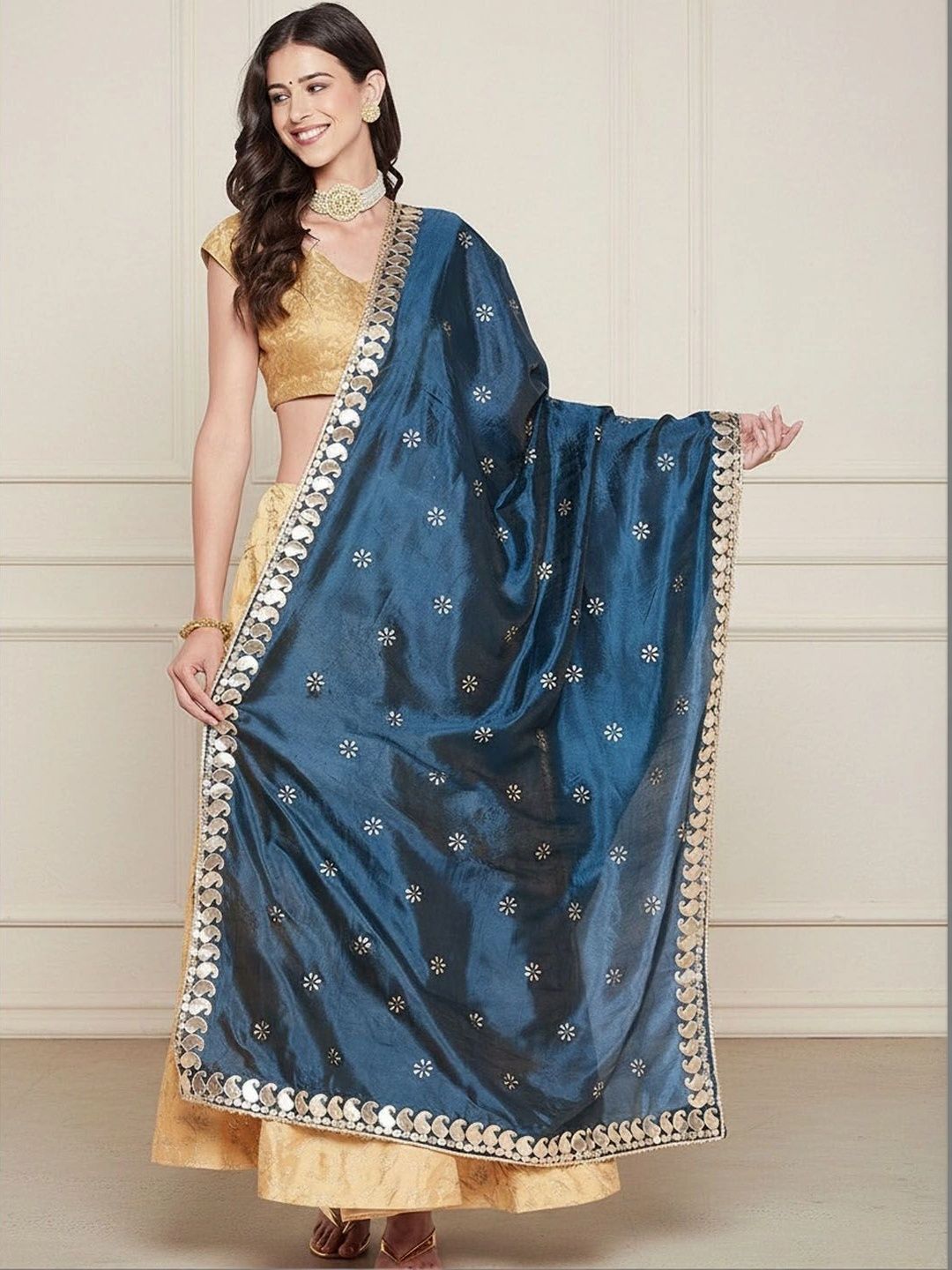 KALINI Embroidered Dupatta with Mirror Work-picture-15