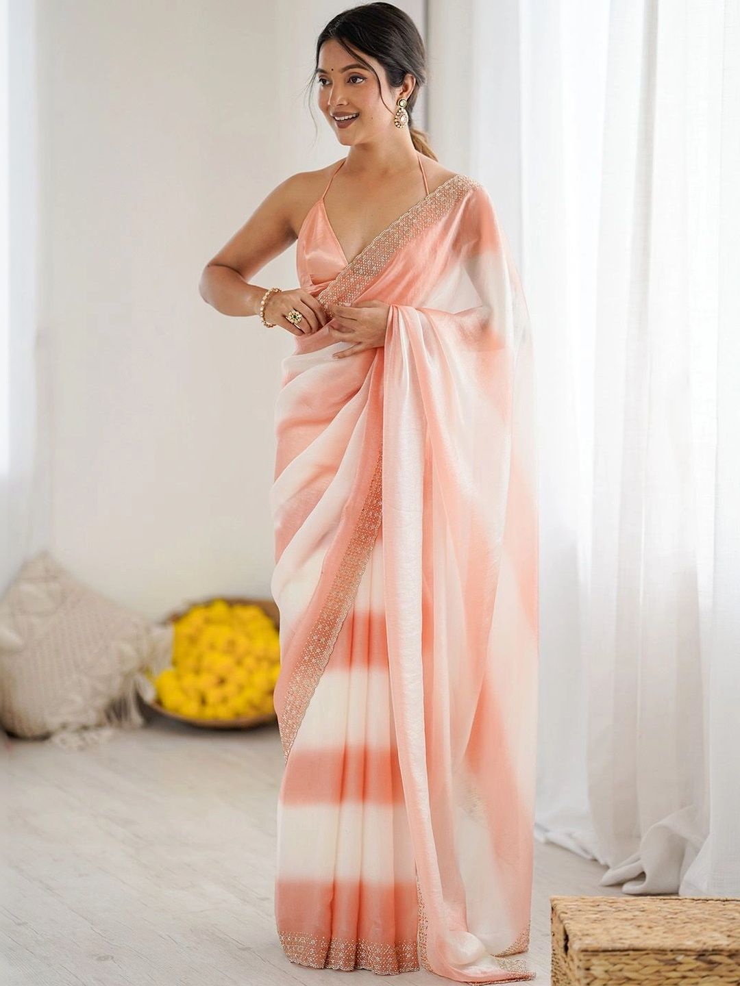 Saree mall Tie and Dye Zari Satin Designer Sarees-image-46