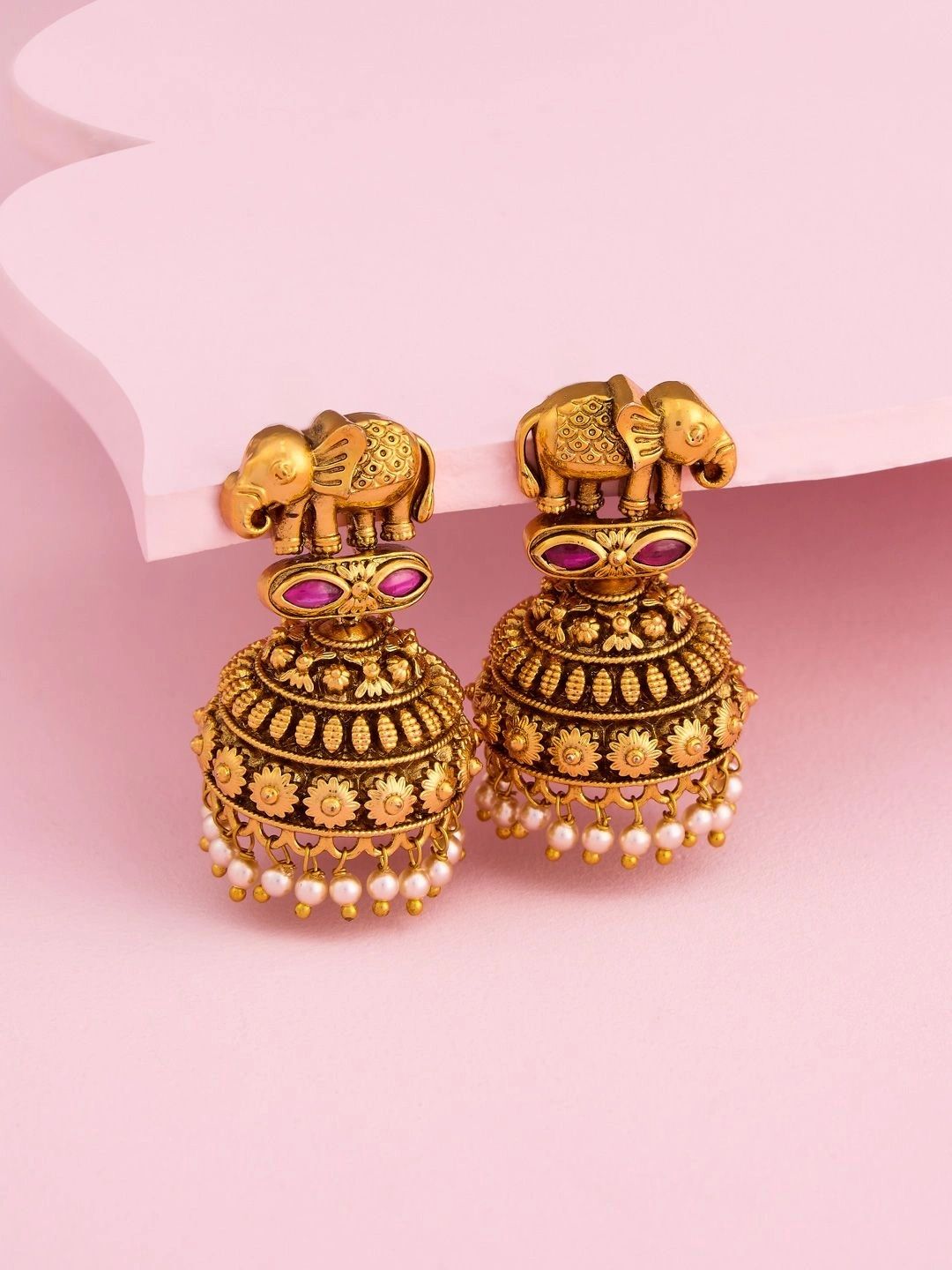 Kushal's Fashion Jewellery Animal Shaped Jhumkas Earrings-image-29