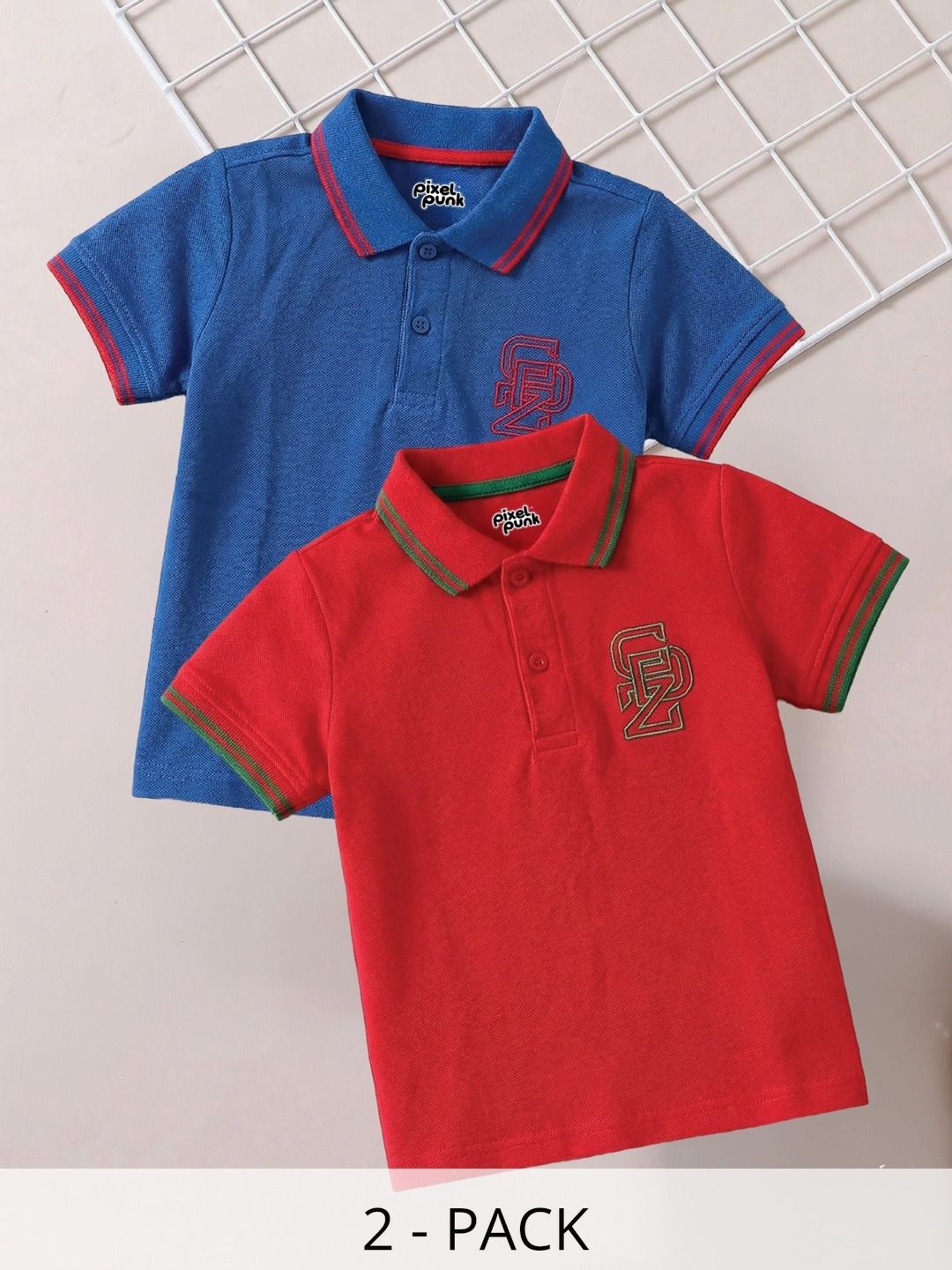 Pixel Punk Boys Brand Logo 2 Polo Collar T-shirt-picture-36