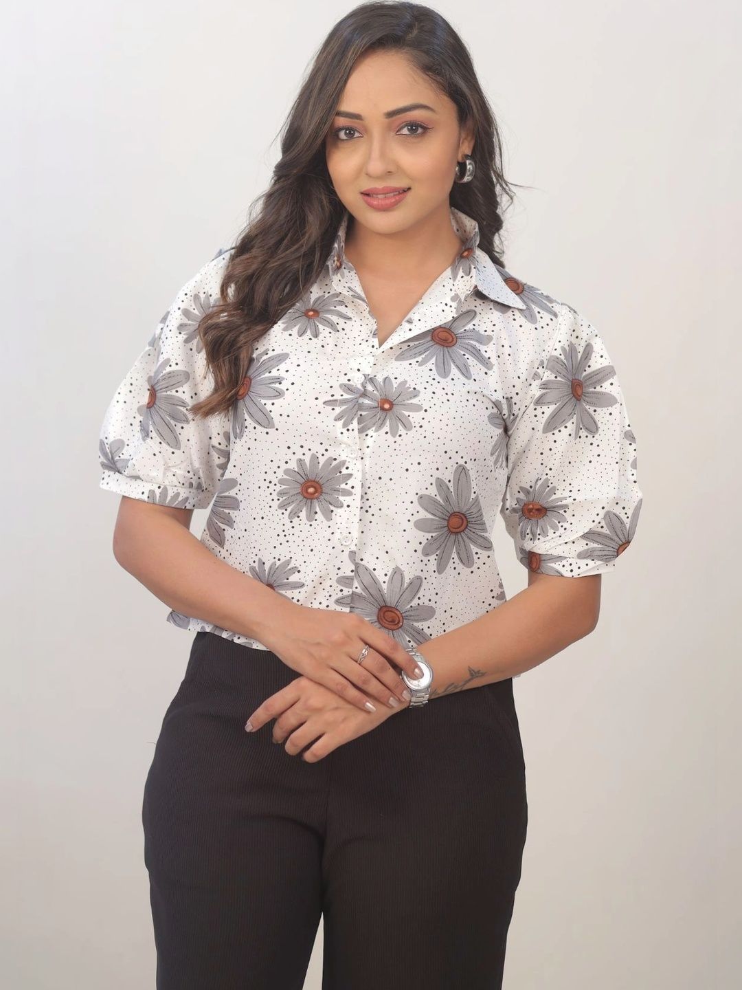 DIVA LUXORA Floral Print Puff Sleeve Top-picture-13