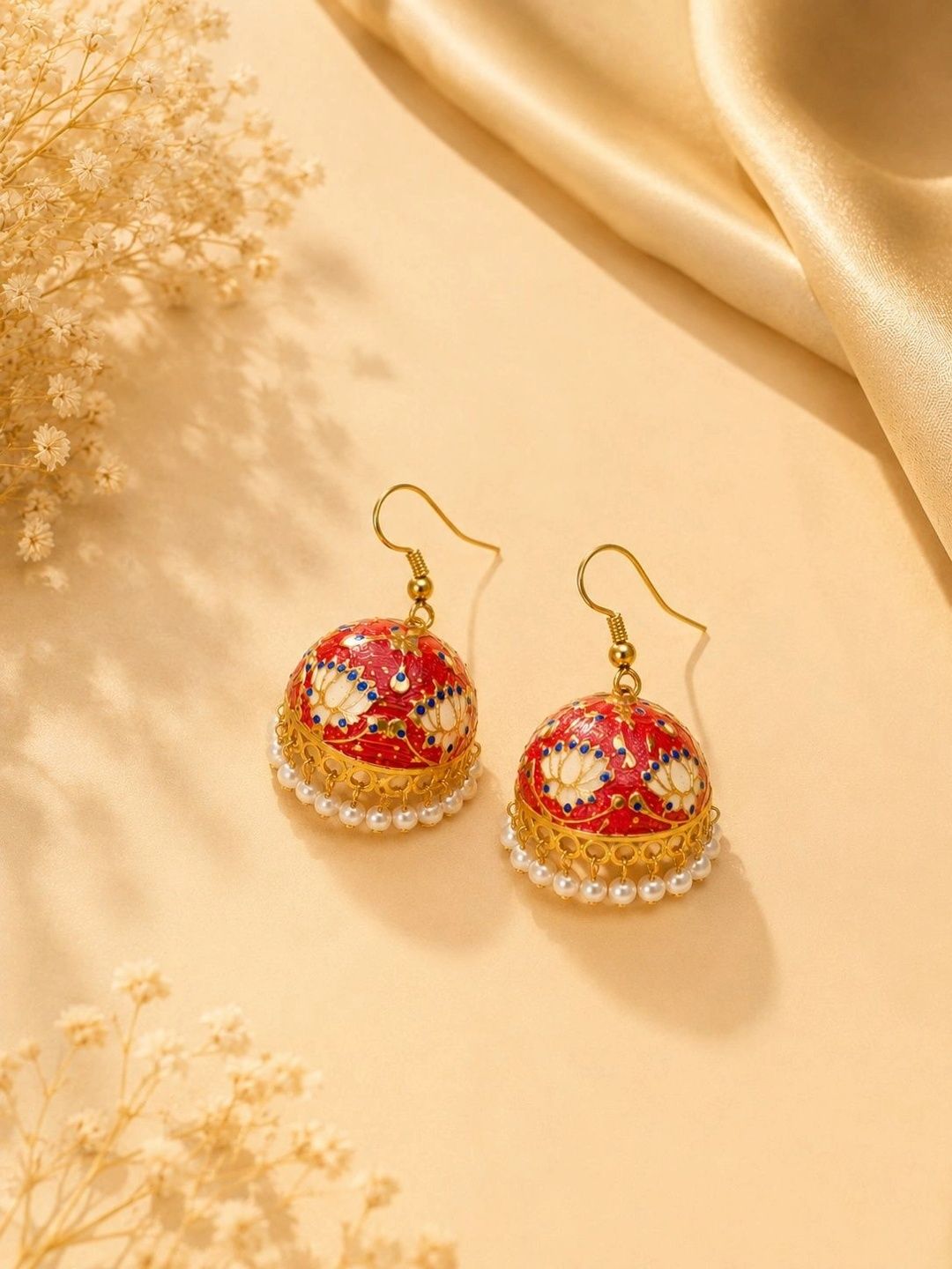 Dhanak Trinket Dome Shaped Jhumkas Earrings-image-14