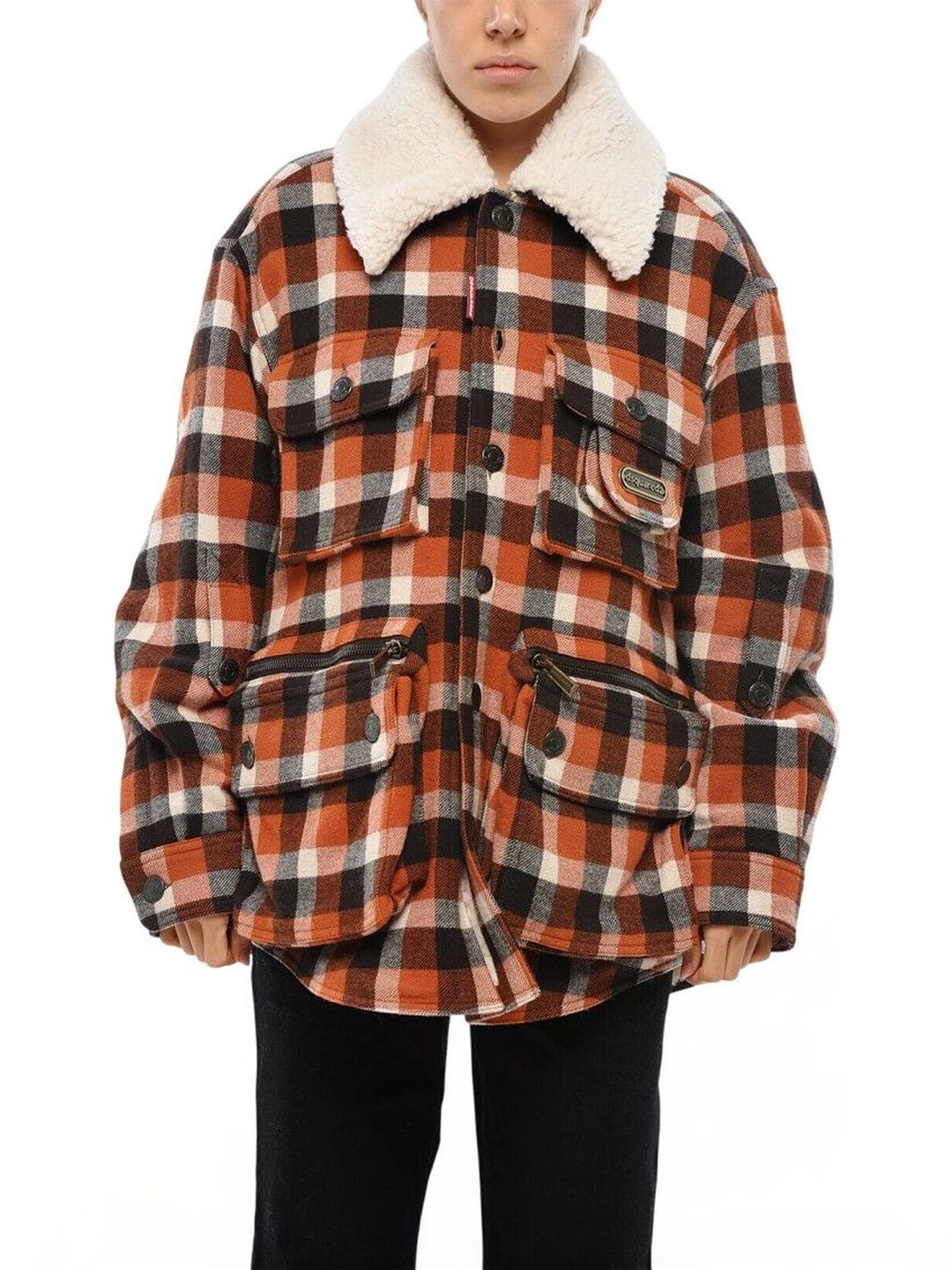 Dsquared2 Women Checked Woollen Padded Jacket-picture-18
