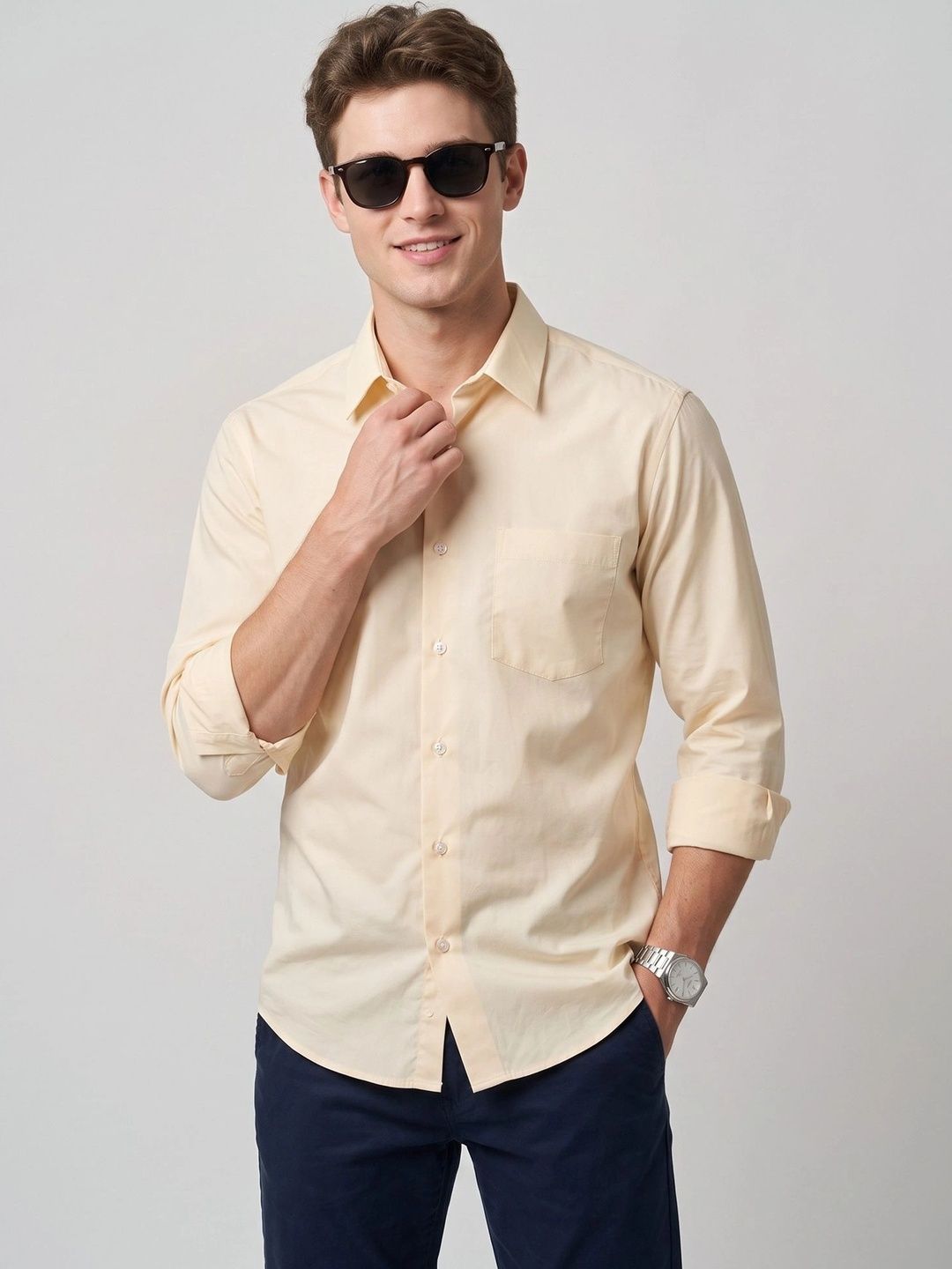 U.S. PITCHERS Men Modern Slim Fit Casual Shirt-picture-36