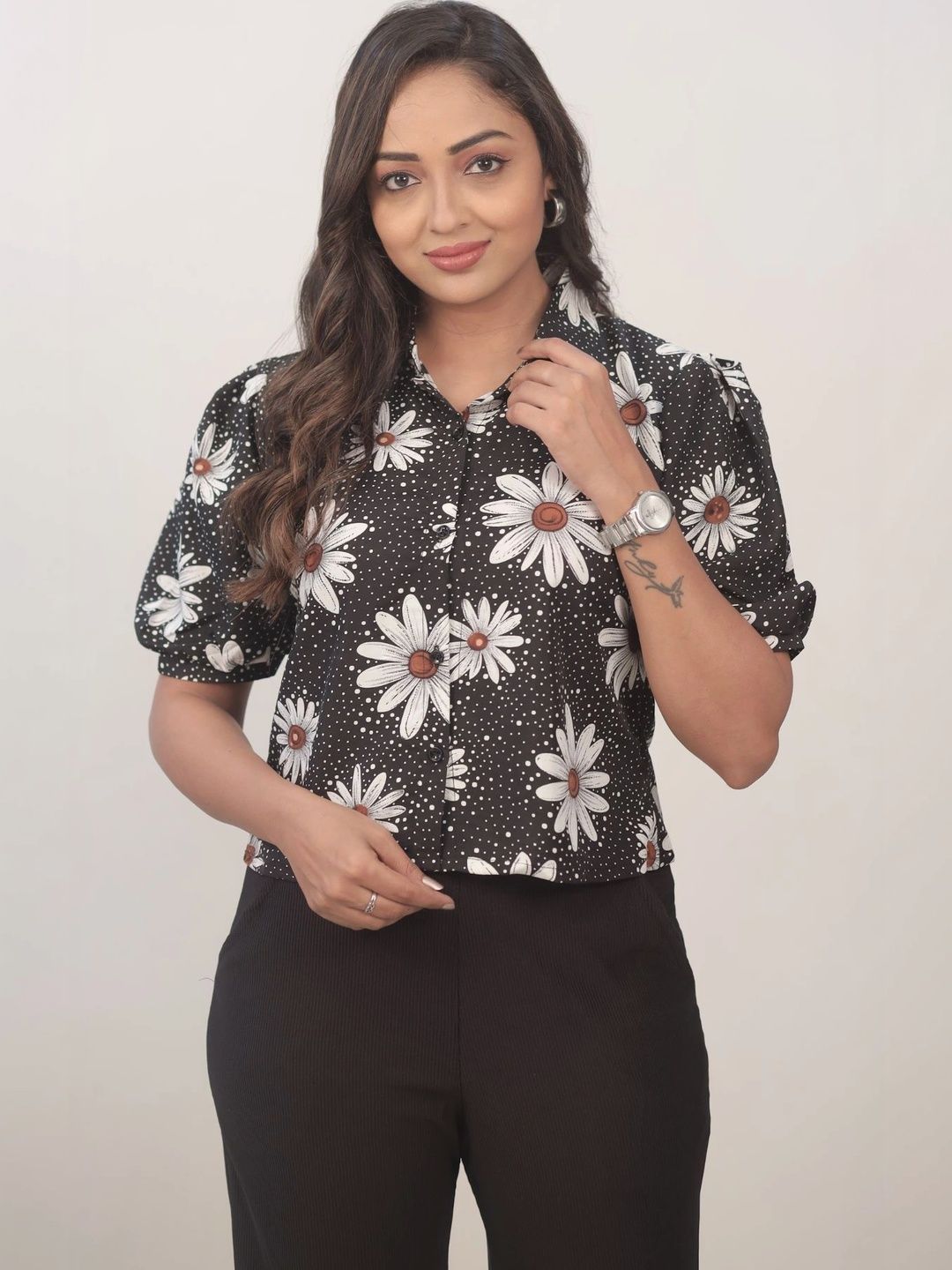 APASRANI LABEL Floral Print Puff Sleeve Top-picture-19