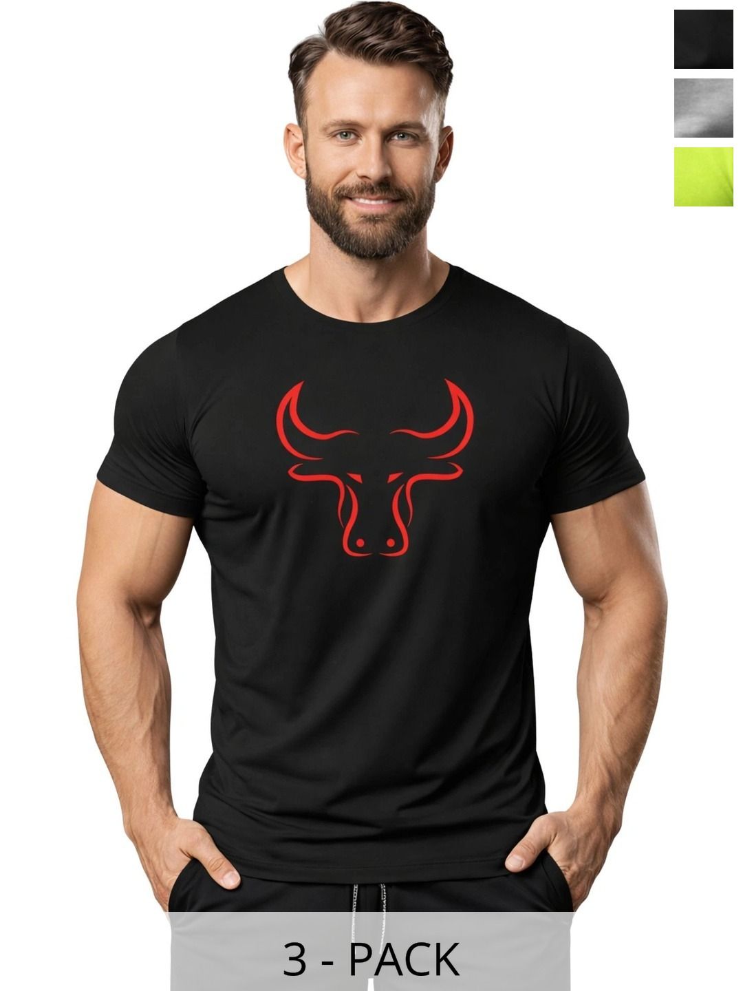 3Colors Men 3 Printed Moisture Wicking T-shirt-picture-41