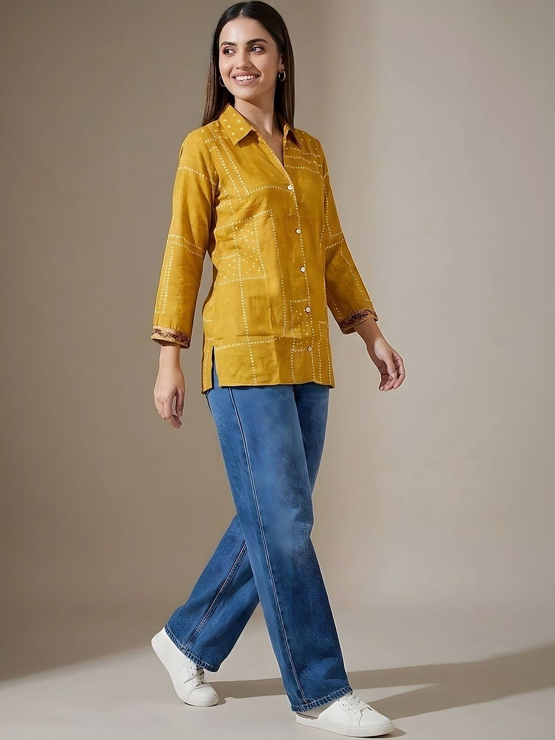Banwaree Print Ethnic Crepe Top-picture-10