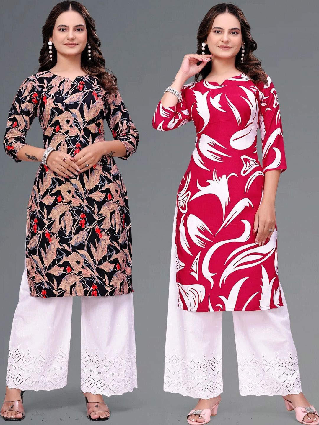 MENFLUENT Botanical Printed Pure Crepe Kurti-picture-29