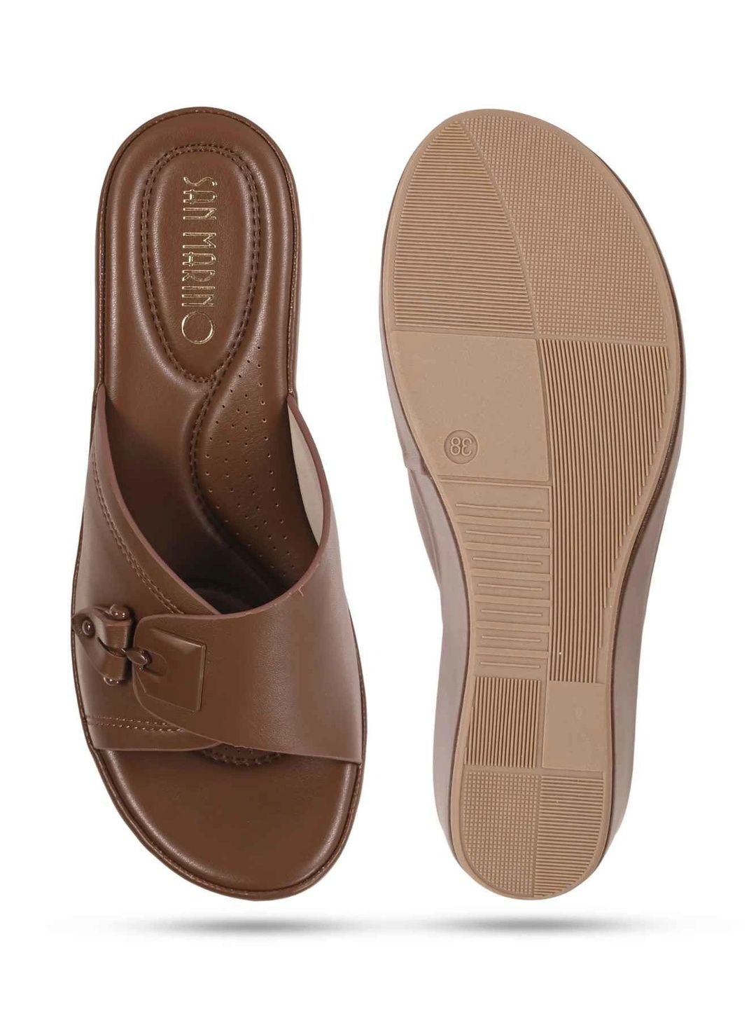 San Marino by Shoe Bank Women Open Toe Flats with Buckles-image-3