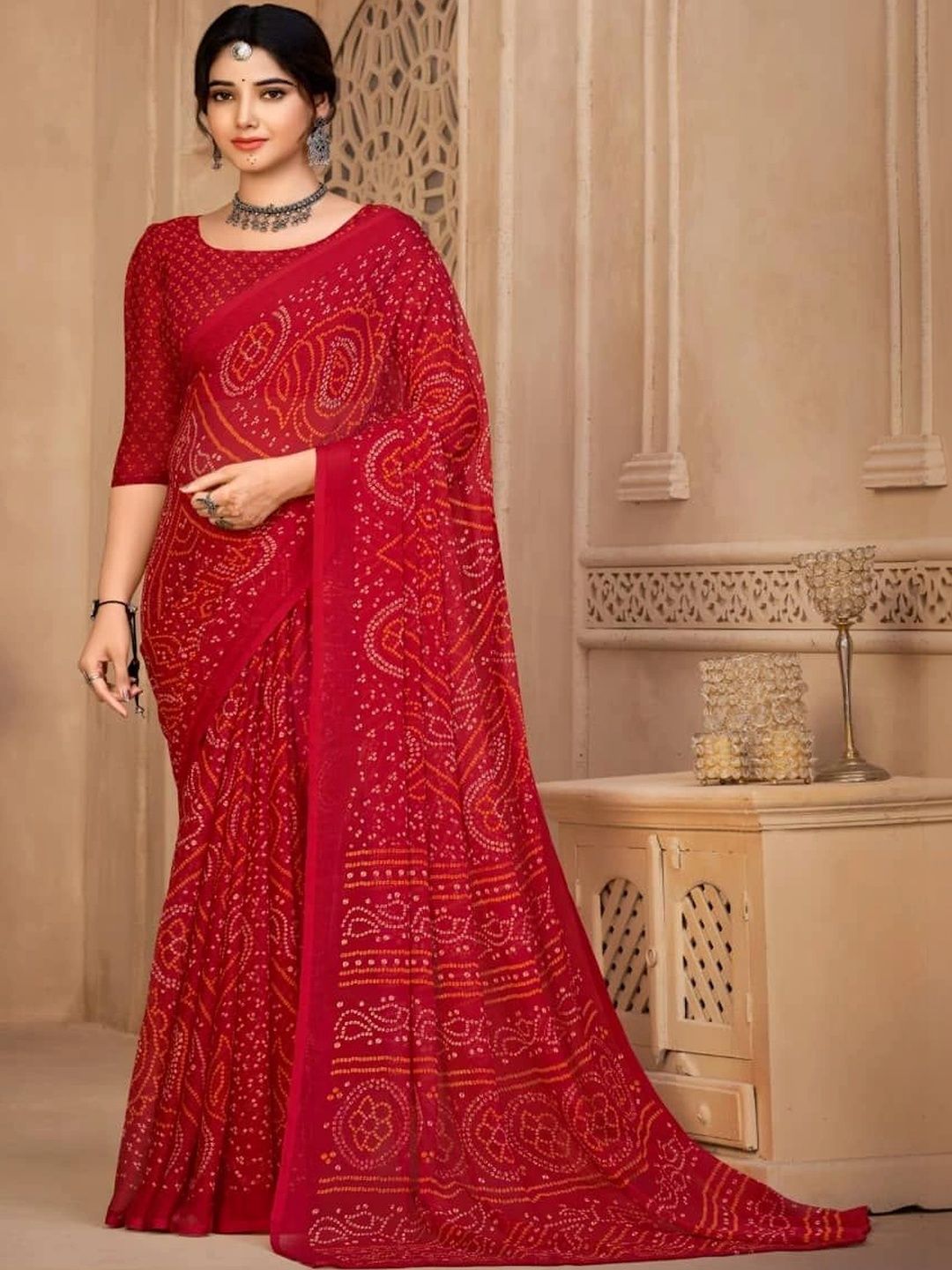 Moda Rapido Bandhani Pure Chiffon Bandhani Saree-picture-29