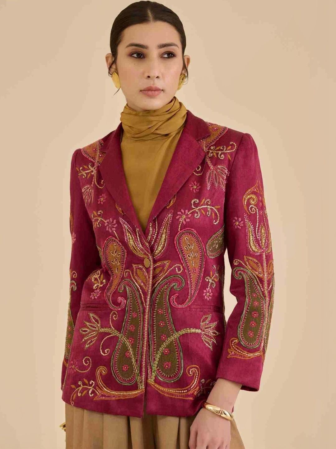 Ritu Kumar Women Tailored Jacket with Embroidered-picture-16