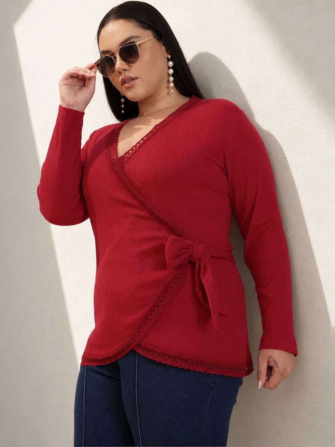 SASSAFRAS Curve Cotton Wrap Top-picture-20