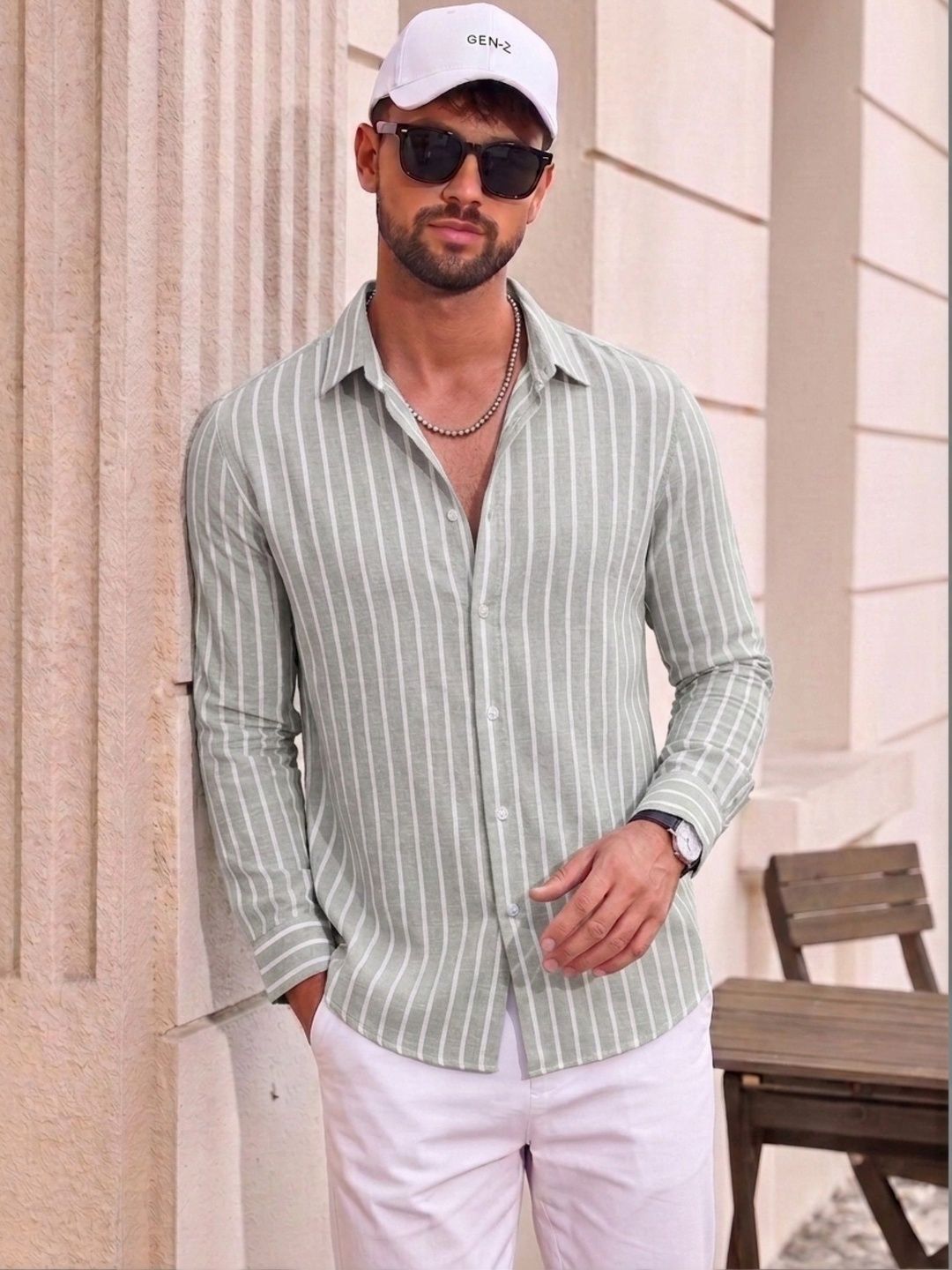 Zombom Men Standard Striped Casual Shirt-picture-13