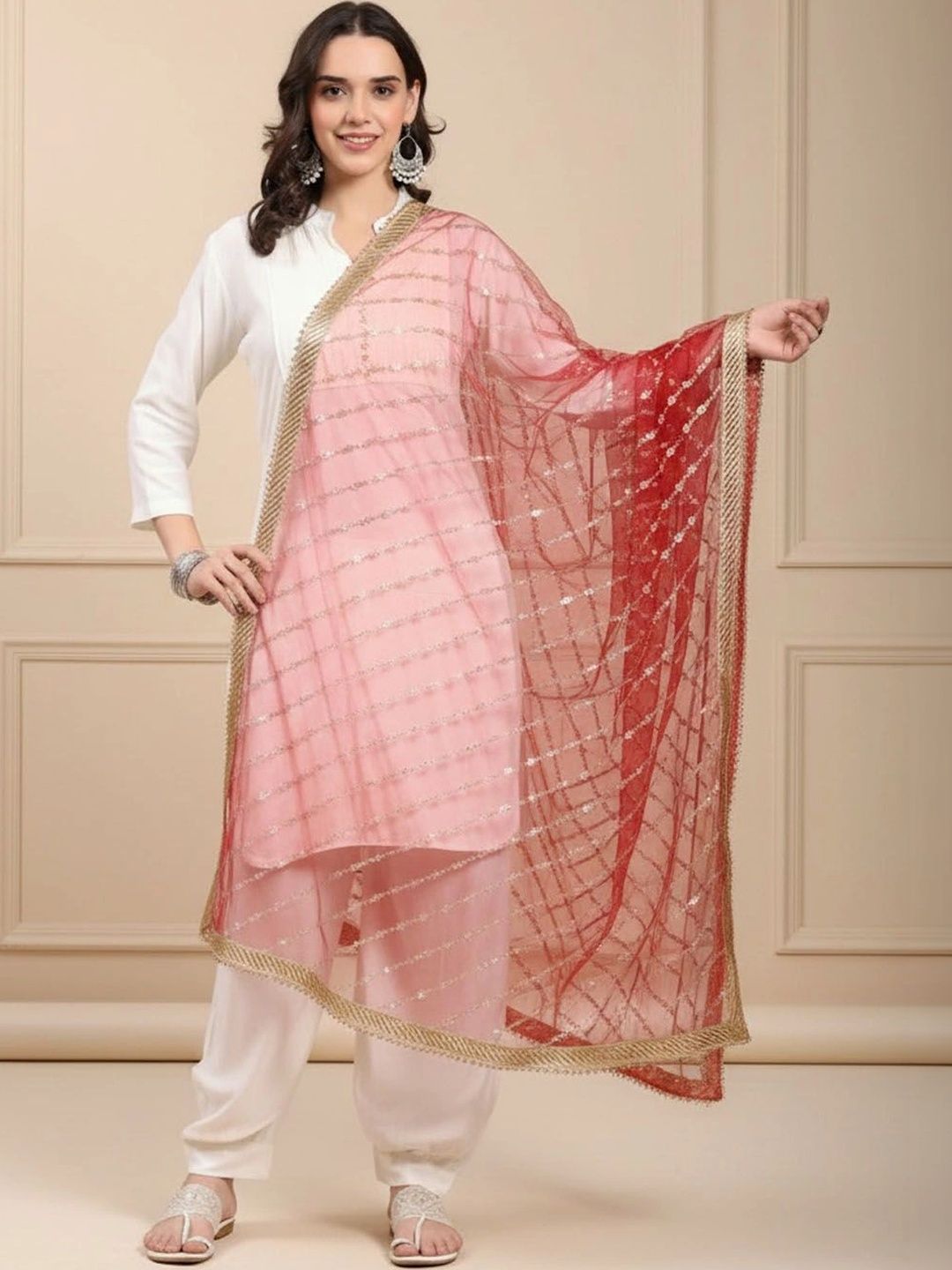 KALINI Ethnic Motifs Dupatta with Sequinned-picture-14