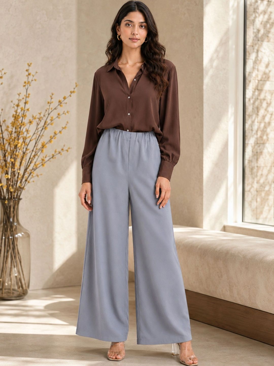 FEATHERS CLOSET Women Relaxed Easy Wash Corduroy Trousers-image-29