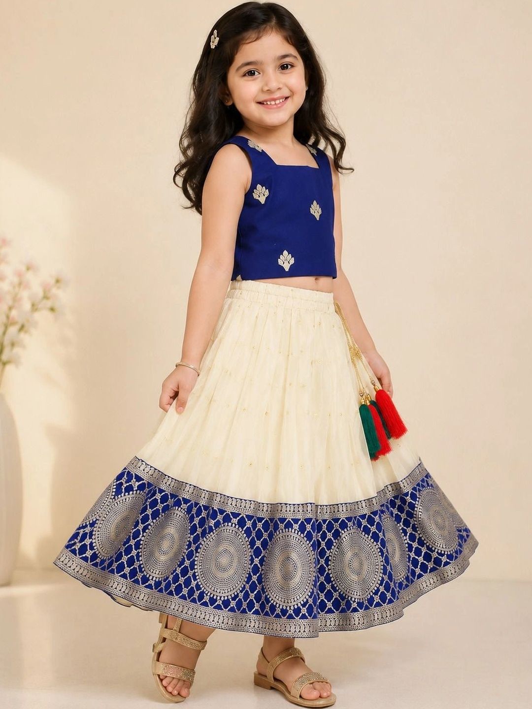 Lolark Girls Embroidered Ready to Wear Lehenga &-image-35
