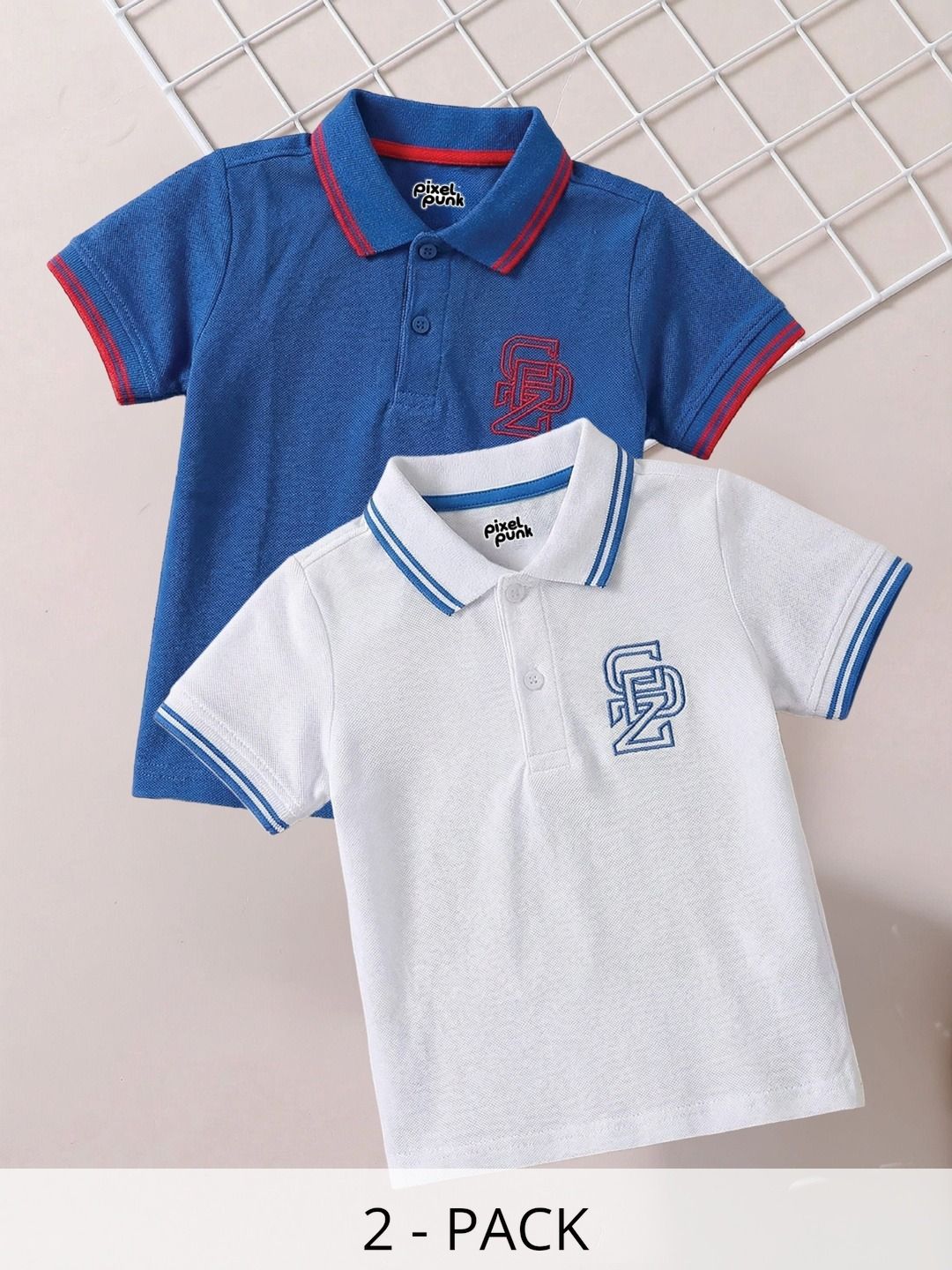 Pixel Punk Boys Brand Logo 2 Polo Collar T-shirt-picture-31