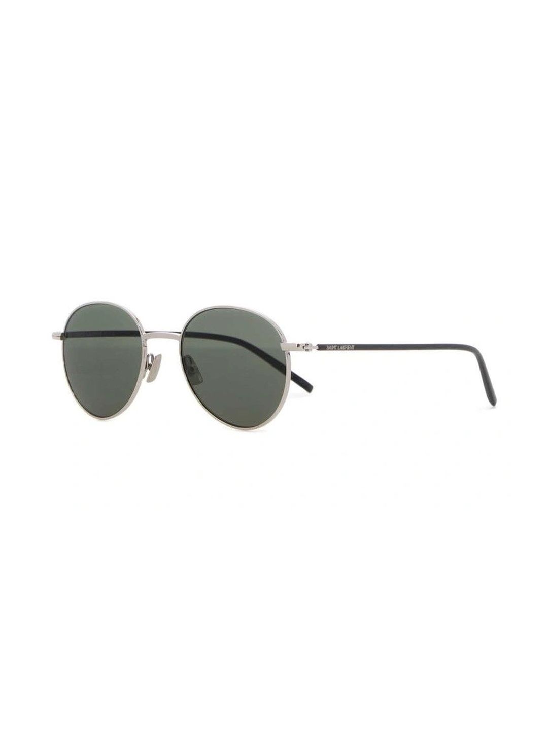 Saint Laurent Men Green Lens & Silver-Toned Round Sunglasses with-image-38