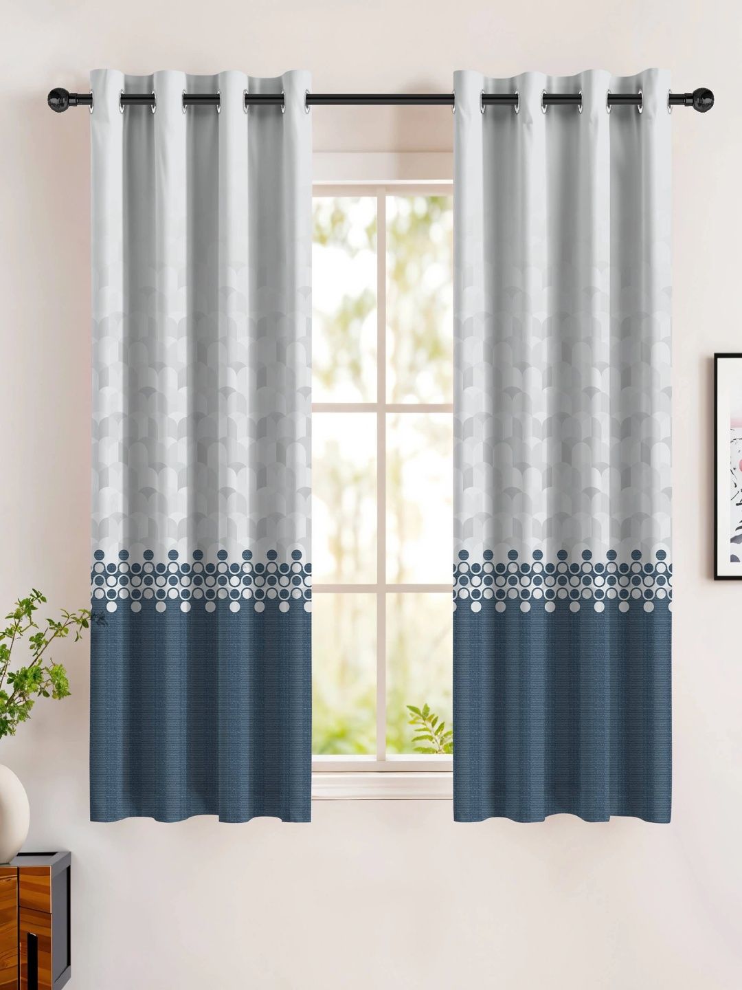 CASABLEU Blue Geometric Room Darkening Window-picture-26