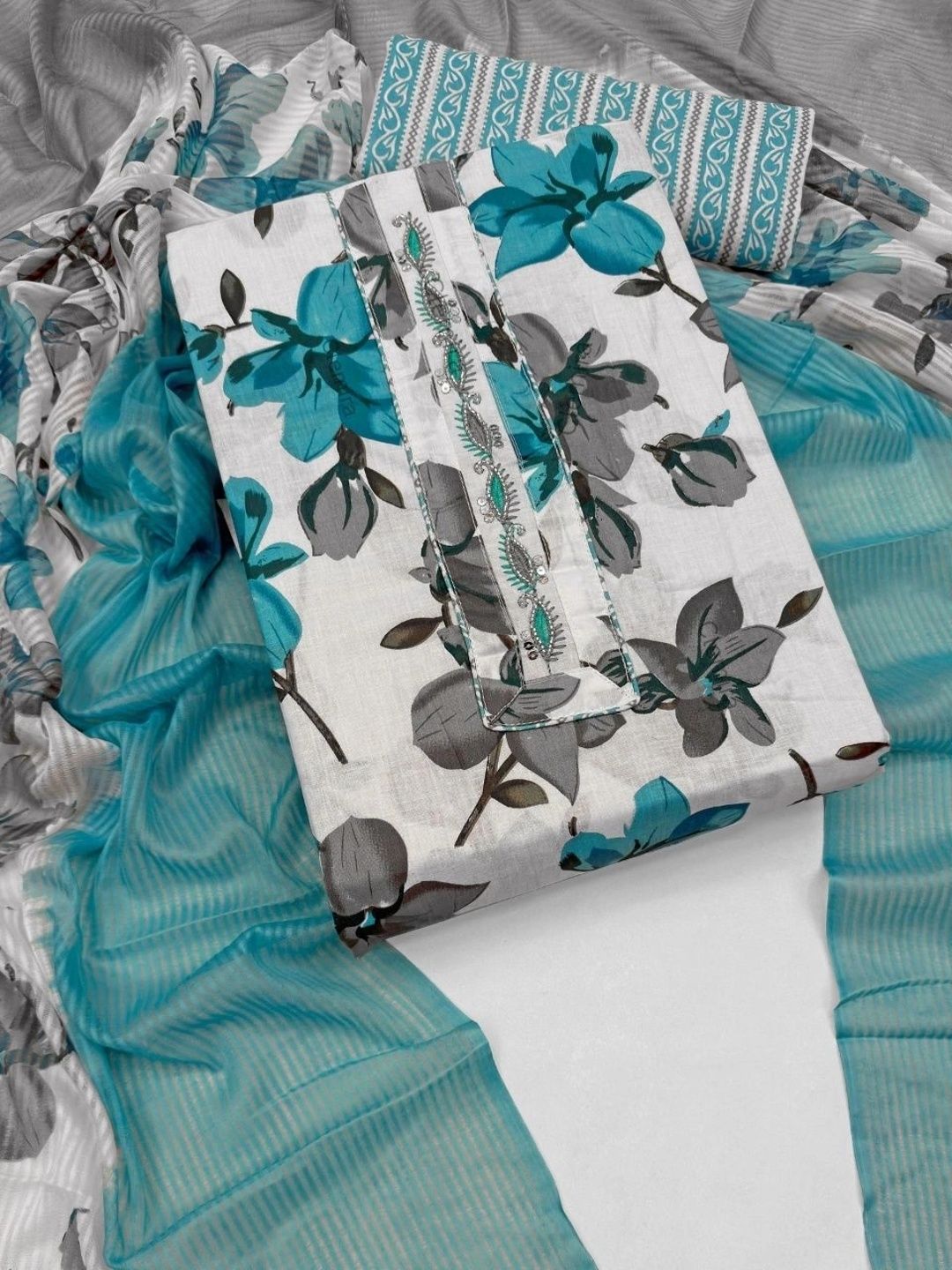 Mitera Printed Pure Cotton Unstitched Dress Material-picture-43
