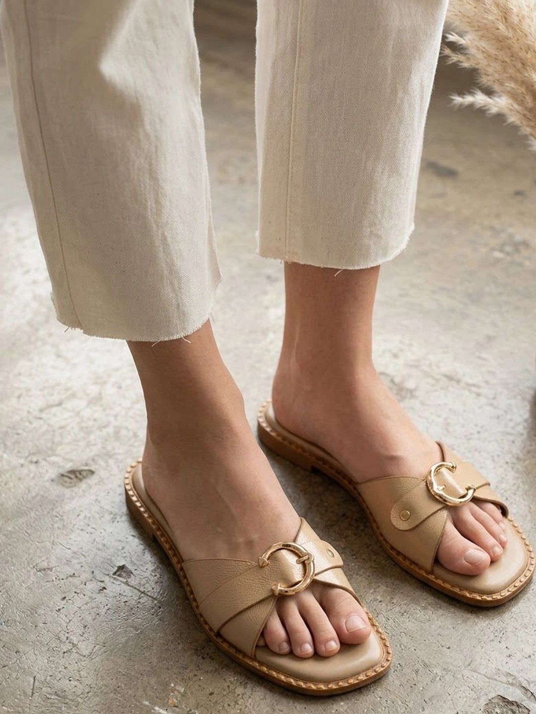 Carlton London Women Open Toe Flats with Buckles-picture-10