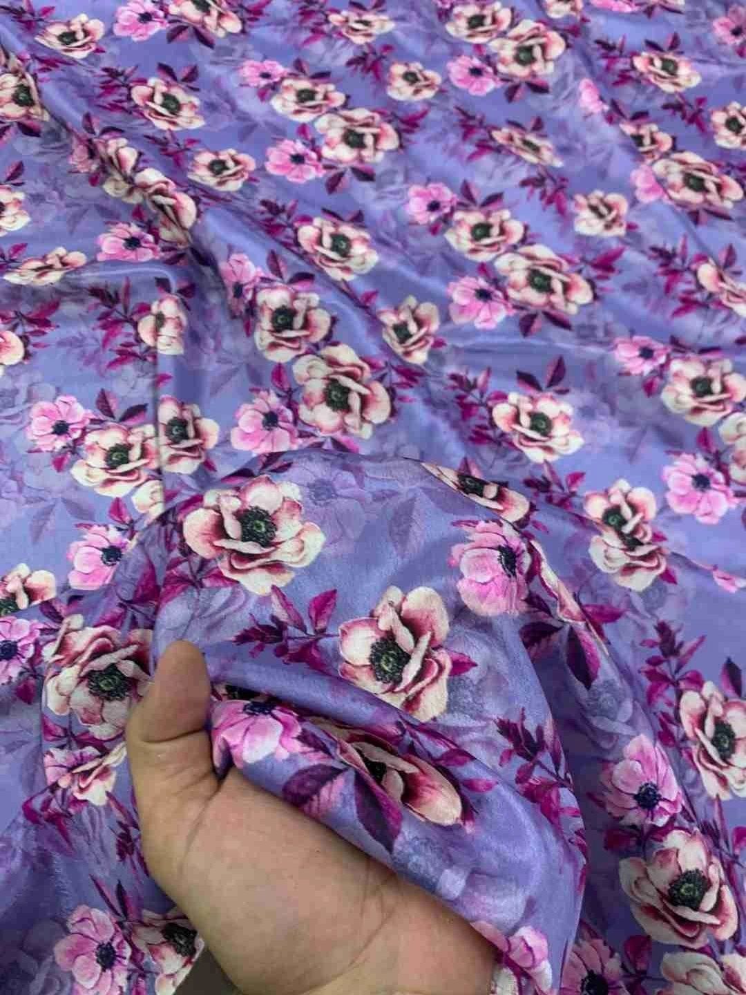 KRISHNAM TRENDS Printed Satin Unstitched Dress Material-image-44