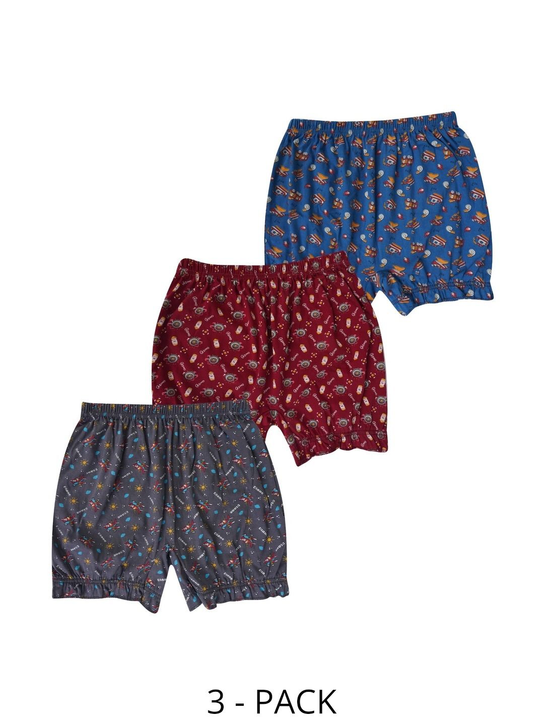YELLOWDELIGHT Girls Pack of 3 Printed Assorted Cotton Boy Shorts-picture-27
