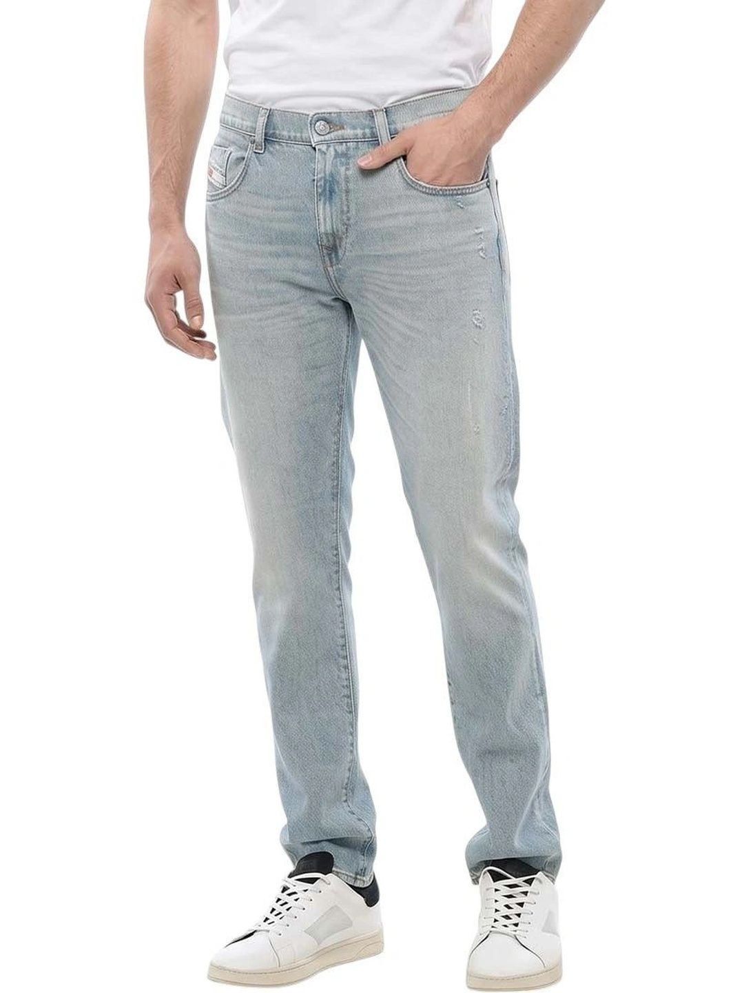 DIESEL Men Slim Fit Mid-Rise Low Distress Jeans-picture-49