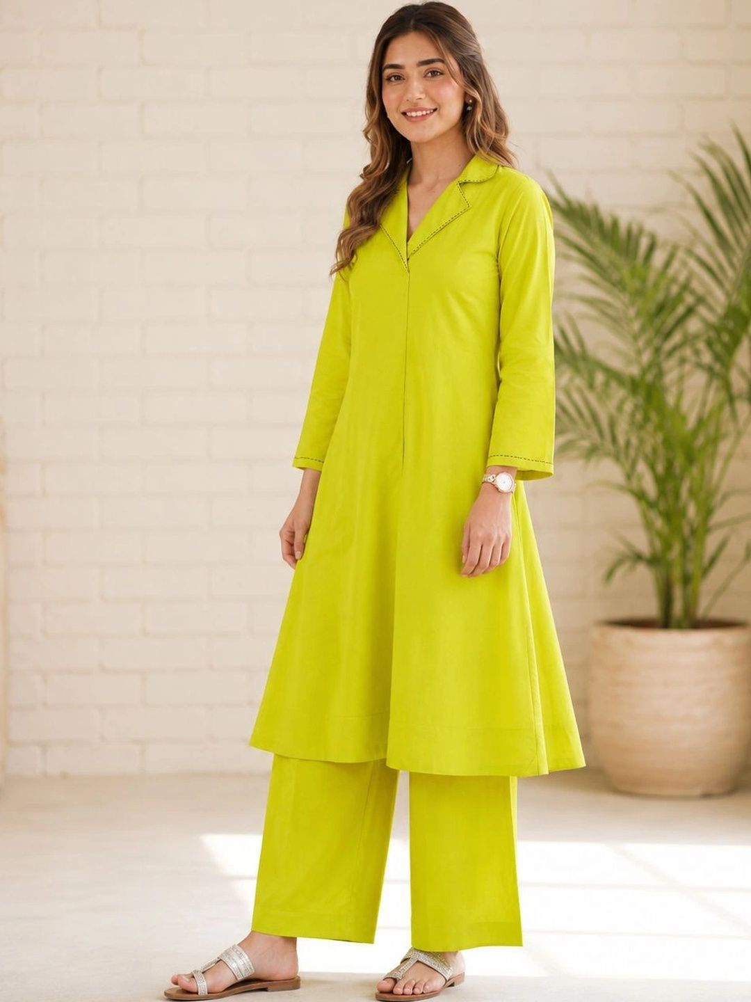 MOKOSH Women Regular Pure Cotton Kurta with Palazzos-picture-29